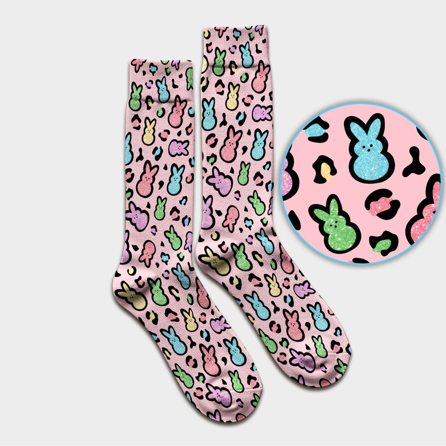 Cute Easter Bunny Pastel Pattern Socks, Socks for Nurse Doctor