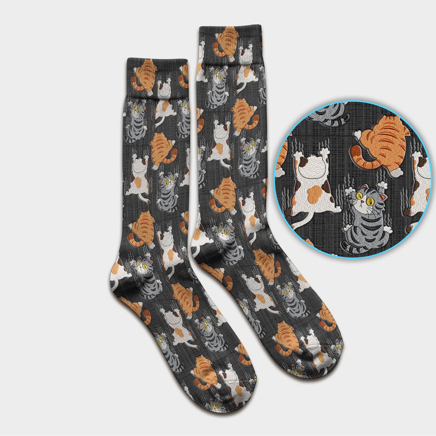 Cute Cat Pattern Nurse Scrub Socks, Cats Medical Pattern Sock, Breathable Fabrics Nursing Uniform