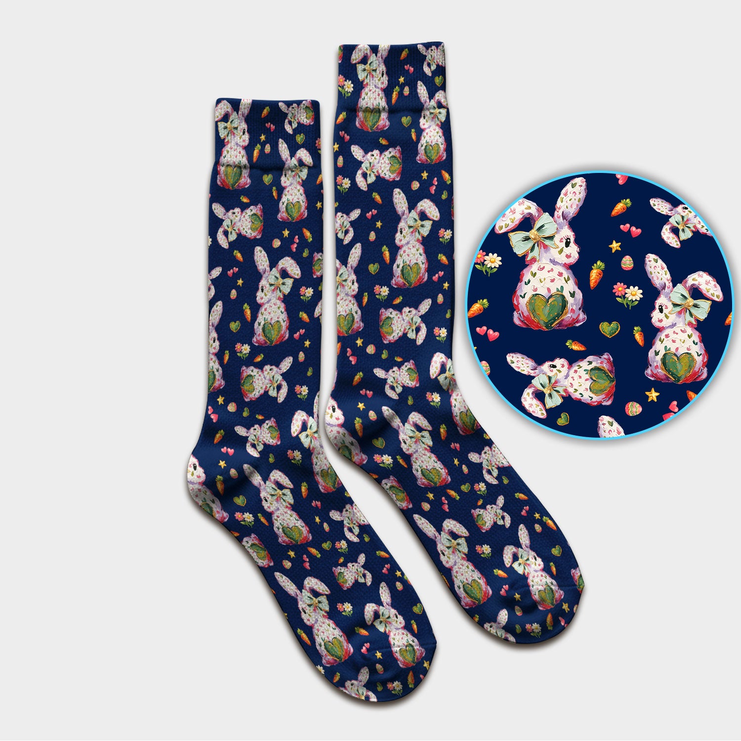 Cute Pastel Bunny Easter Pattern Medical Socks, Breathable Fabrics Medical Uniform