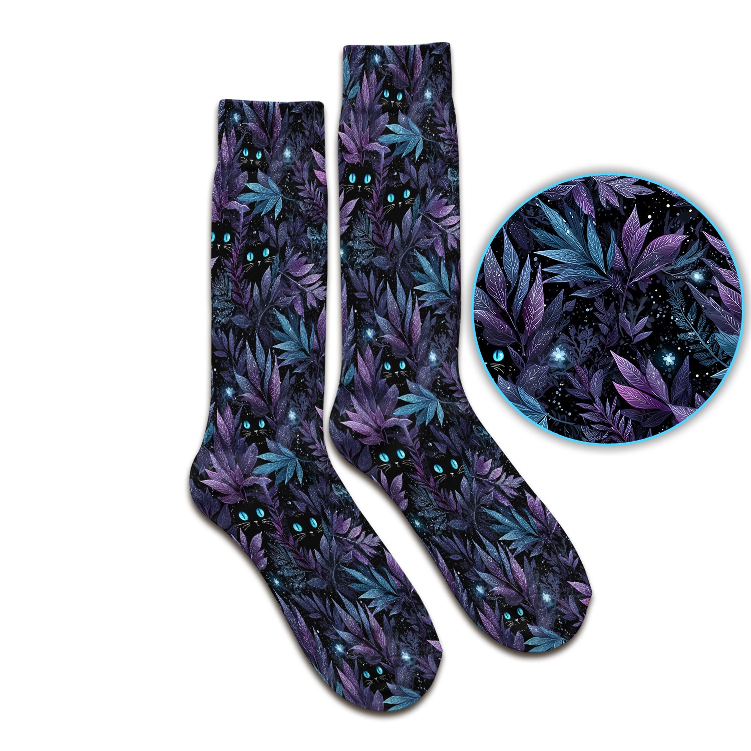 Mystic Black Cat Veterinary Pattern Socks, Adult Socks for Men and Women