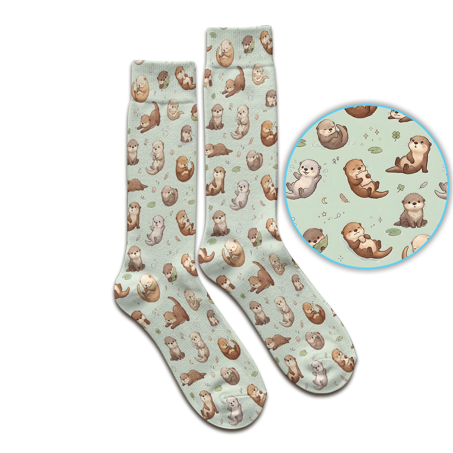 Cute Otter Pattern Socks, Adult Socks for Men and Women