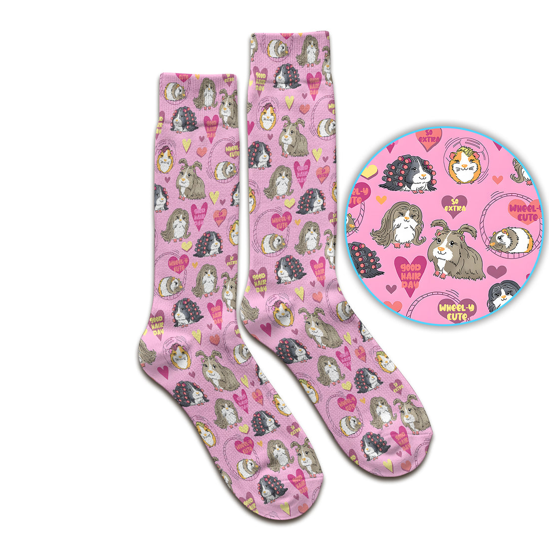 Cute Guinea Pig Heart Pattern Socks, Adult Socks for Men and Women