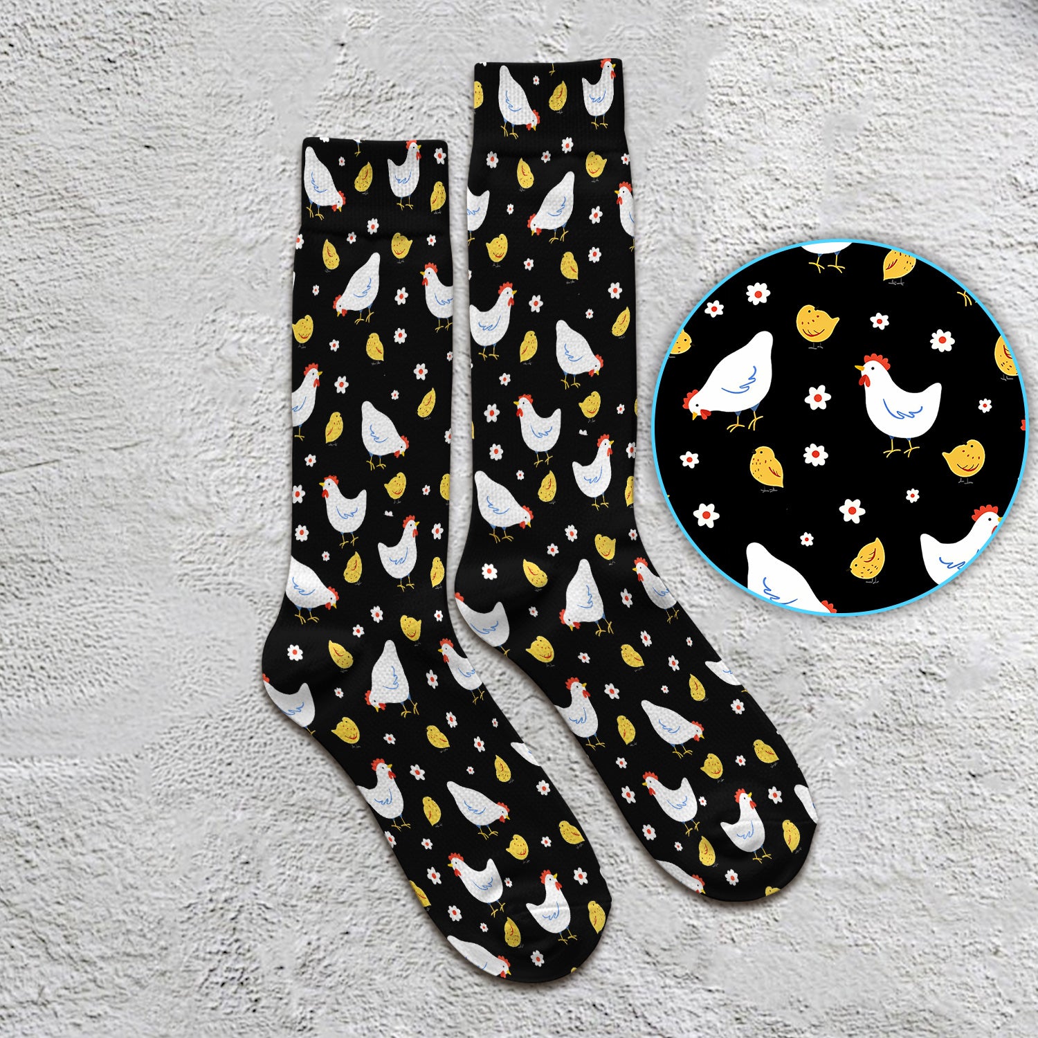 Chicken And Cute Chicks Pattern Socks, Adult Socks for Men and Women