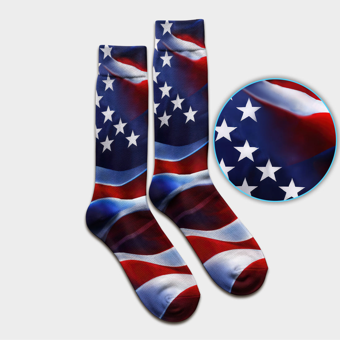 American Flag Stars Stripes Pattern Nurse Socks, Adult Socks for Men and Women