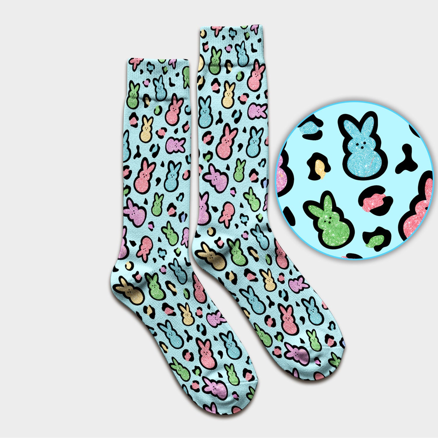 Cute Easter Bunny Pastel Pattern Socks, Socks for Nurse Doctor
