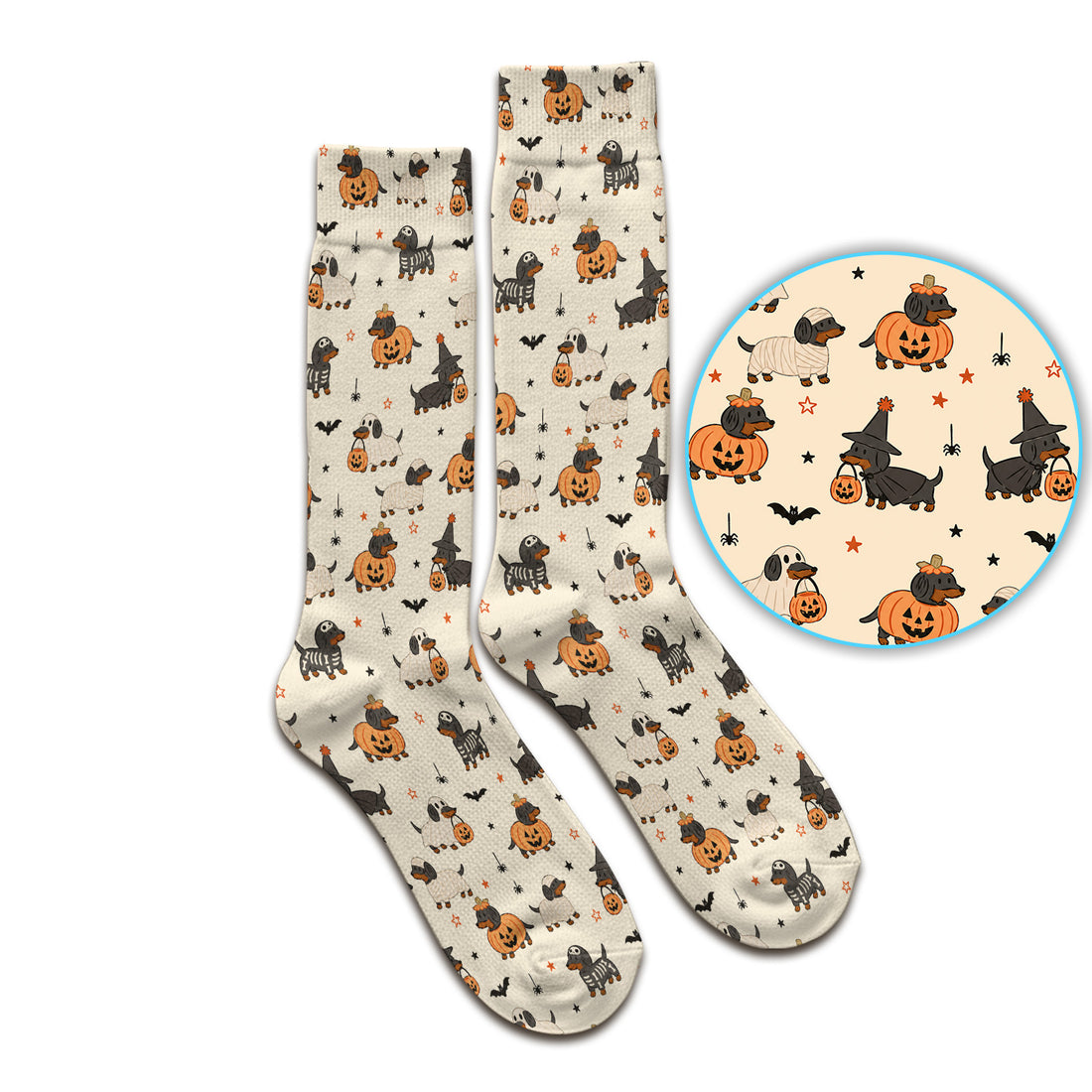 Halloween Dachshund Pattern Socks, Adult Socks for Men and Women