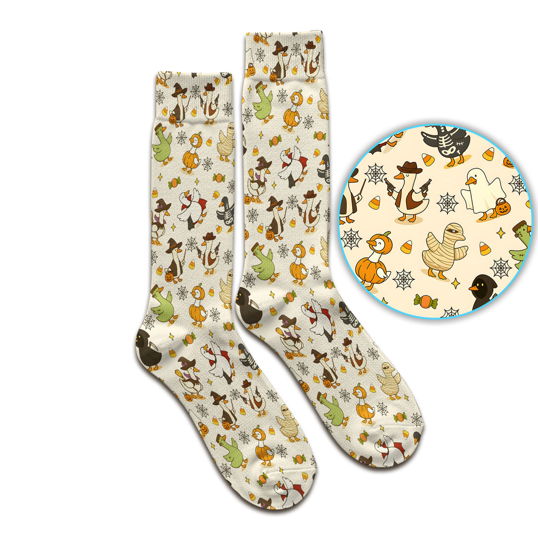 Funny Halloween Costume Ducks Pattern Socks, Adult Socks for Men and Women