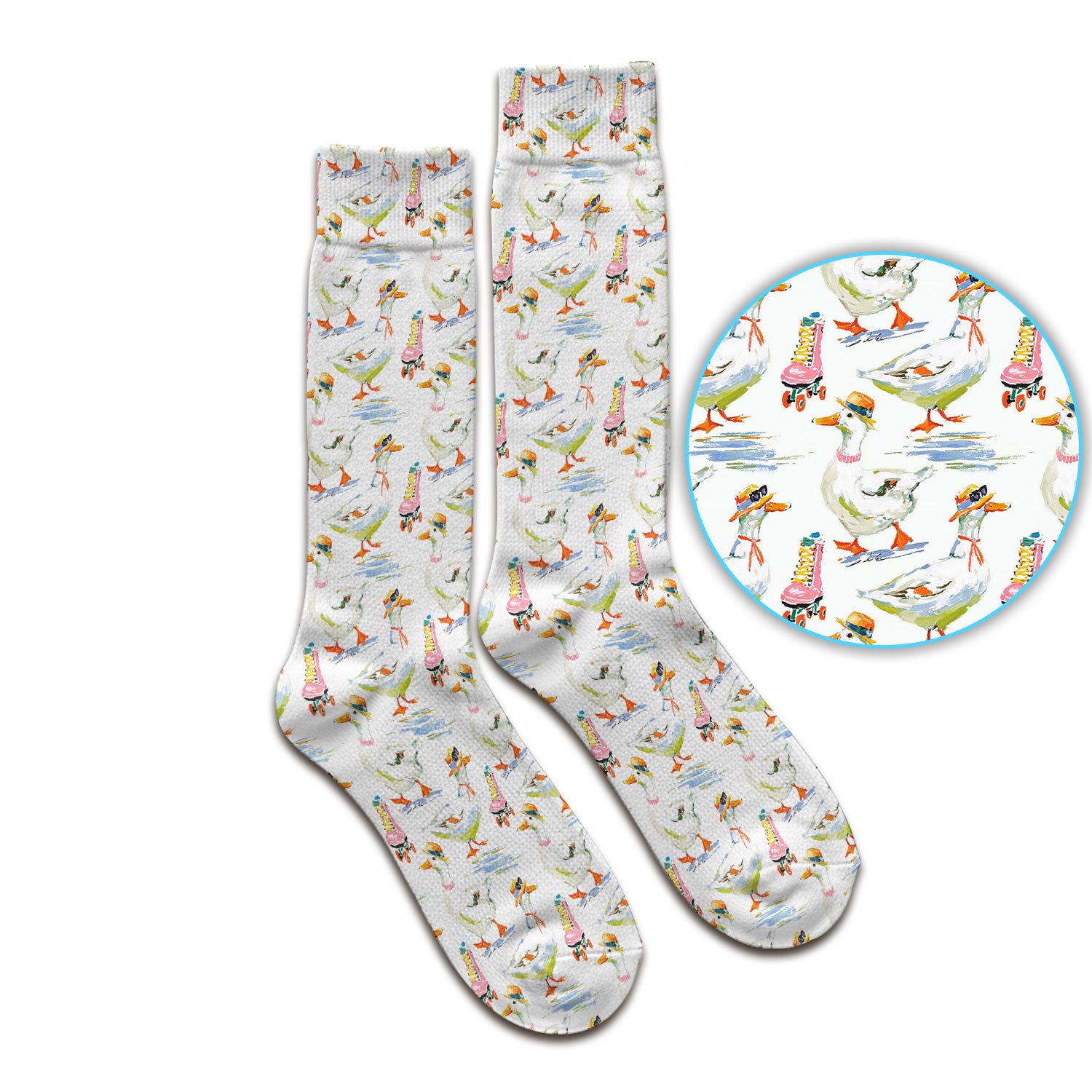 Roller Skating Goose Nurse Pattern Socks, Adult Socks for Men and Women