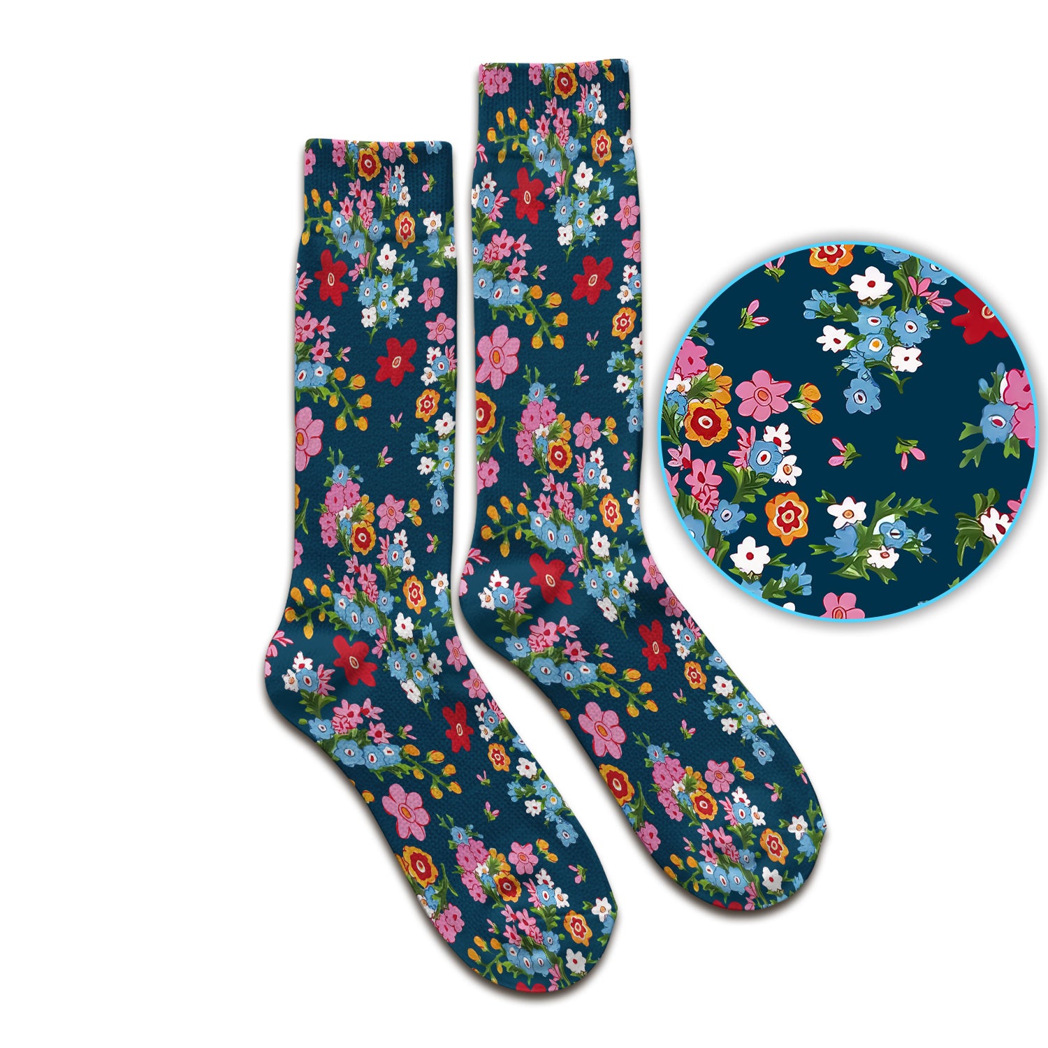 Charming Vintage Floral Bouquet Pattern Socks, Adult Socks for Men and Women