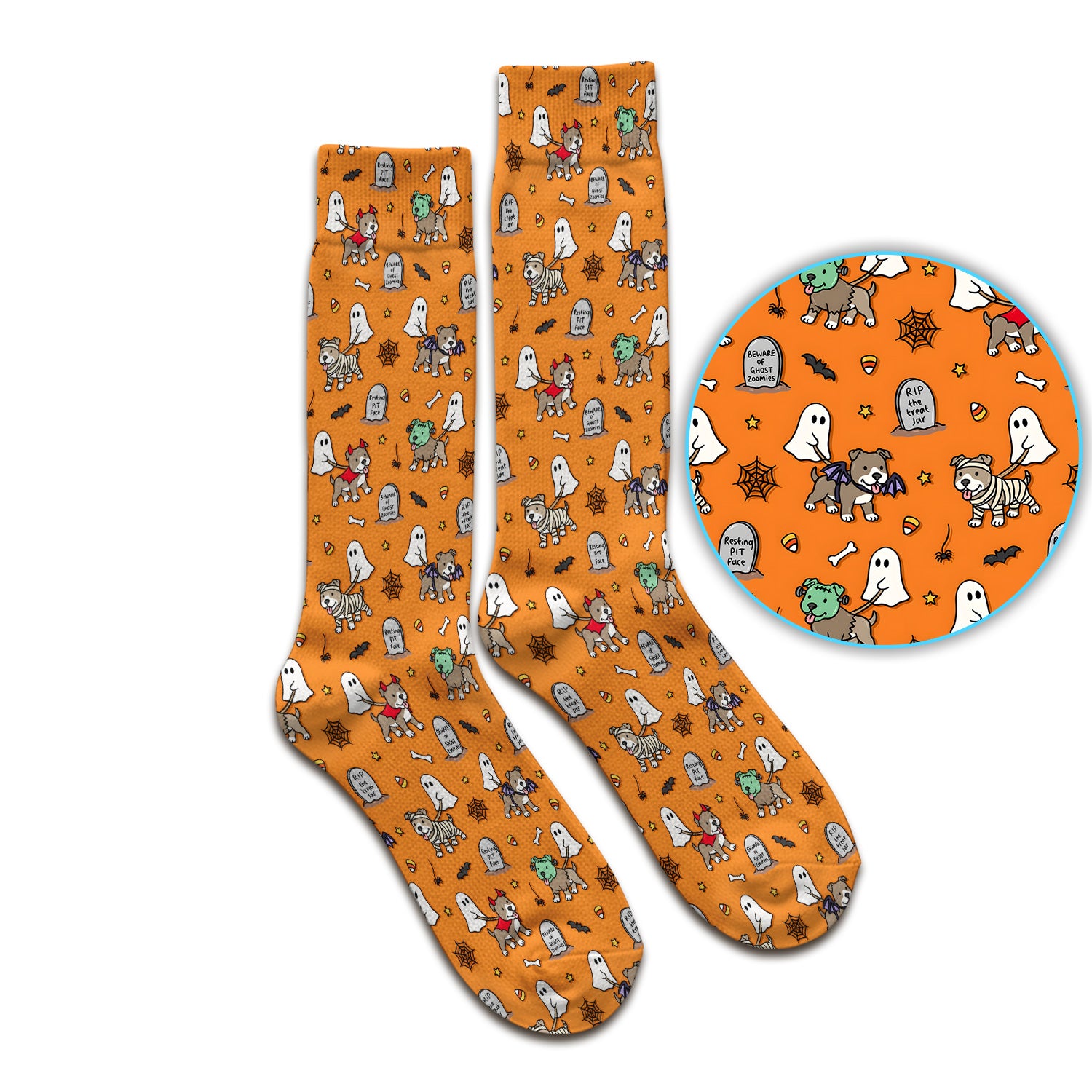 Cute Halloween Pit Bull Costumes Socks, Adult Socks for Men and Women