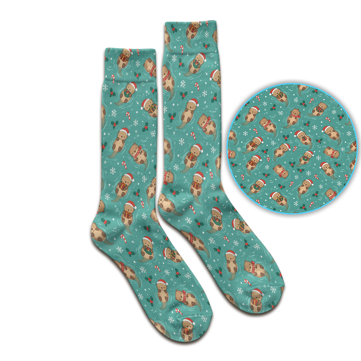 Christmas Sea Otters And Gifts Socks, Adult Socks for Men and Women