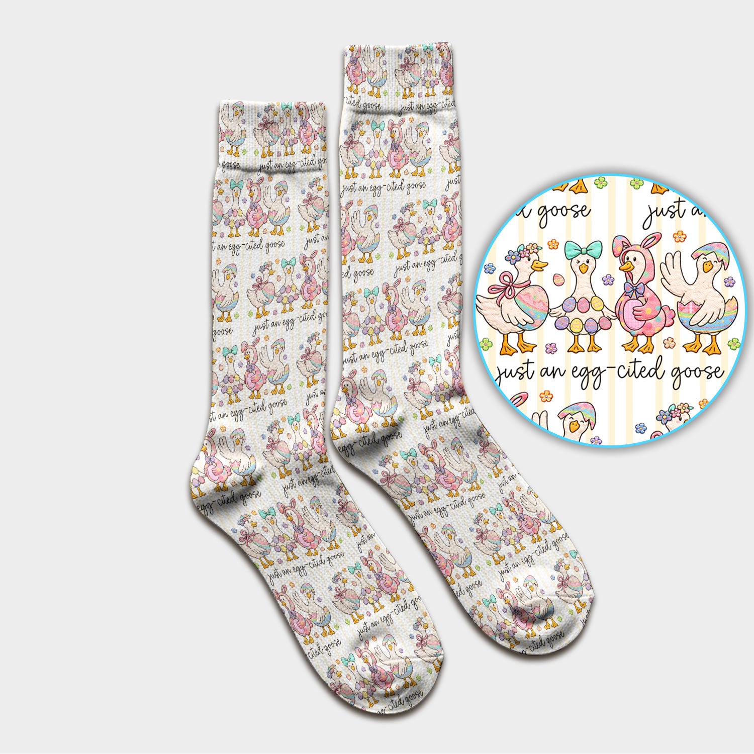 Cute Easter Goose Egg Pattern Socks, Breathable Fabrics Medical Uniform