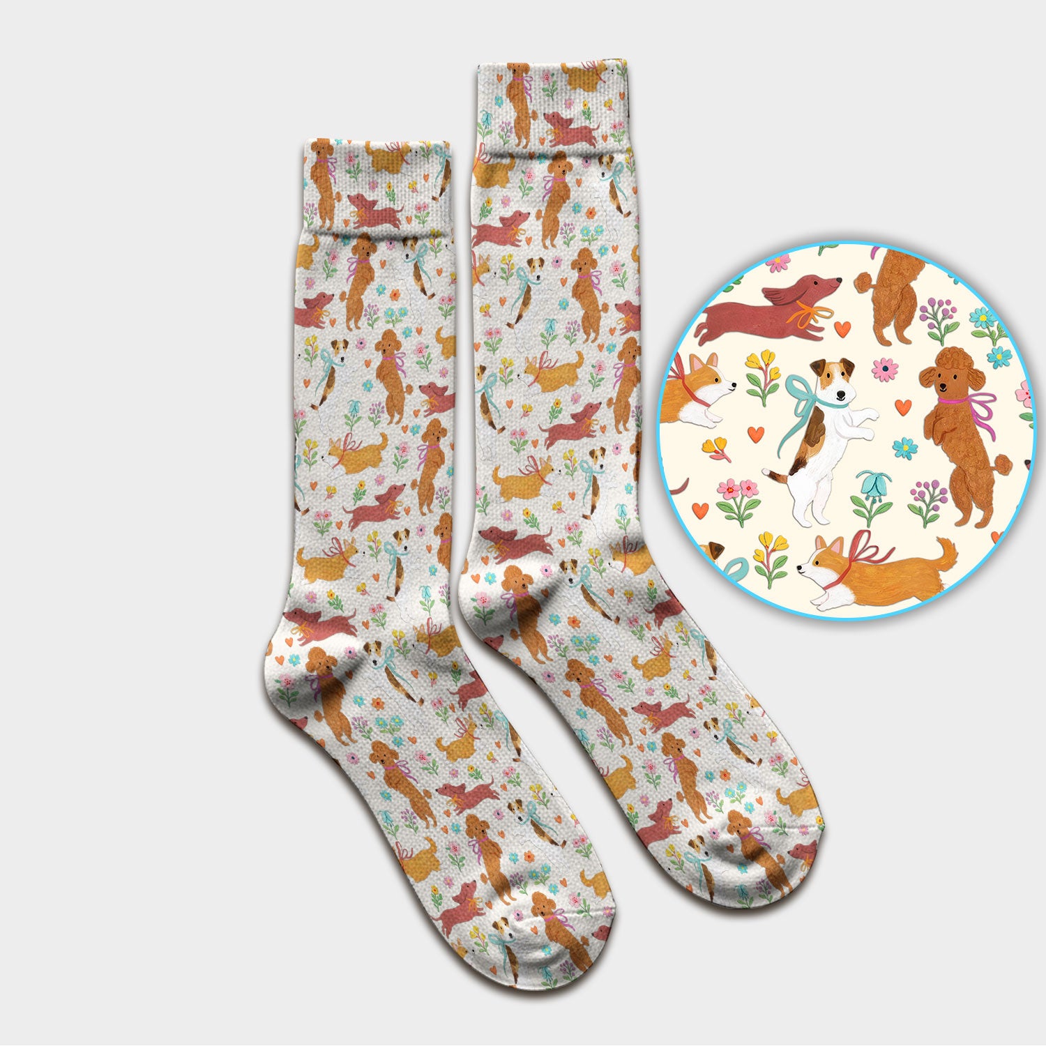 Cute Cartoon Dog Print Medical Socks, Socks for Nurse Doctor