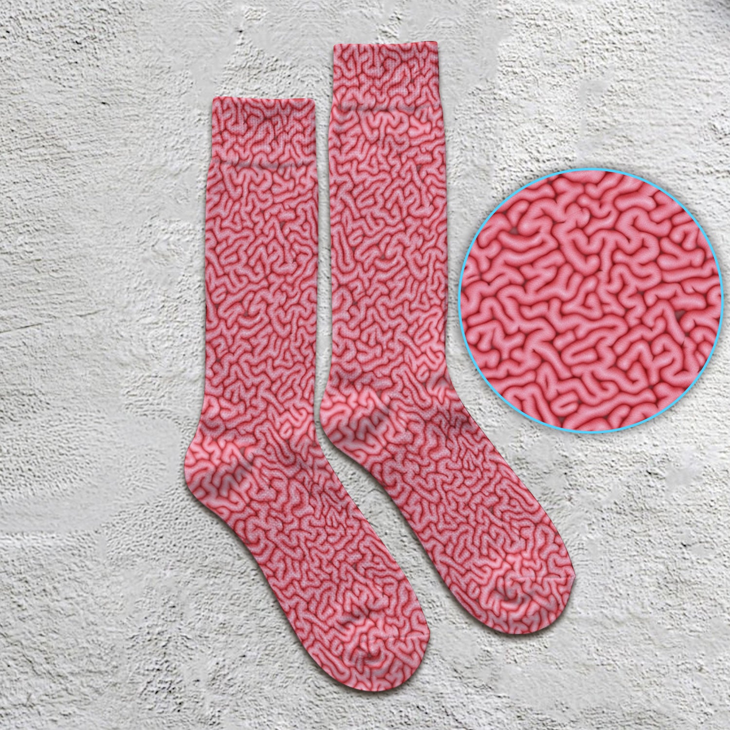 Pink Brain Anatomy Pattern Socks, Adult Socks for Men and Women