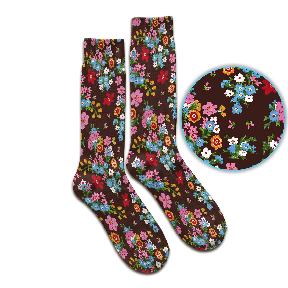 Charming Vintage Floral Bouquet Pattern Socks, Adult Socks for Men and Women