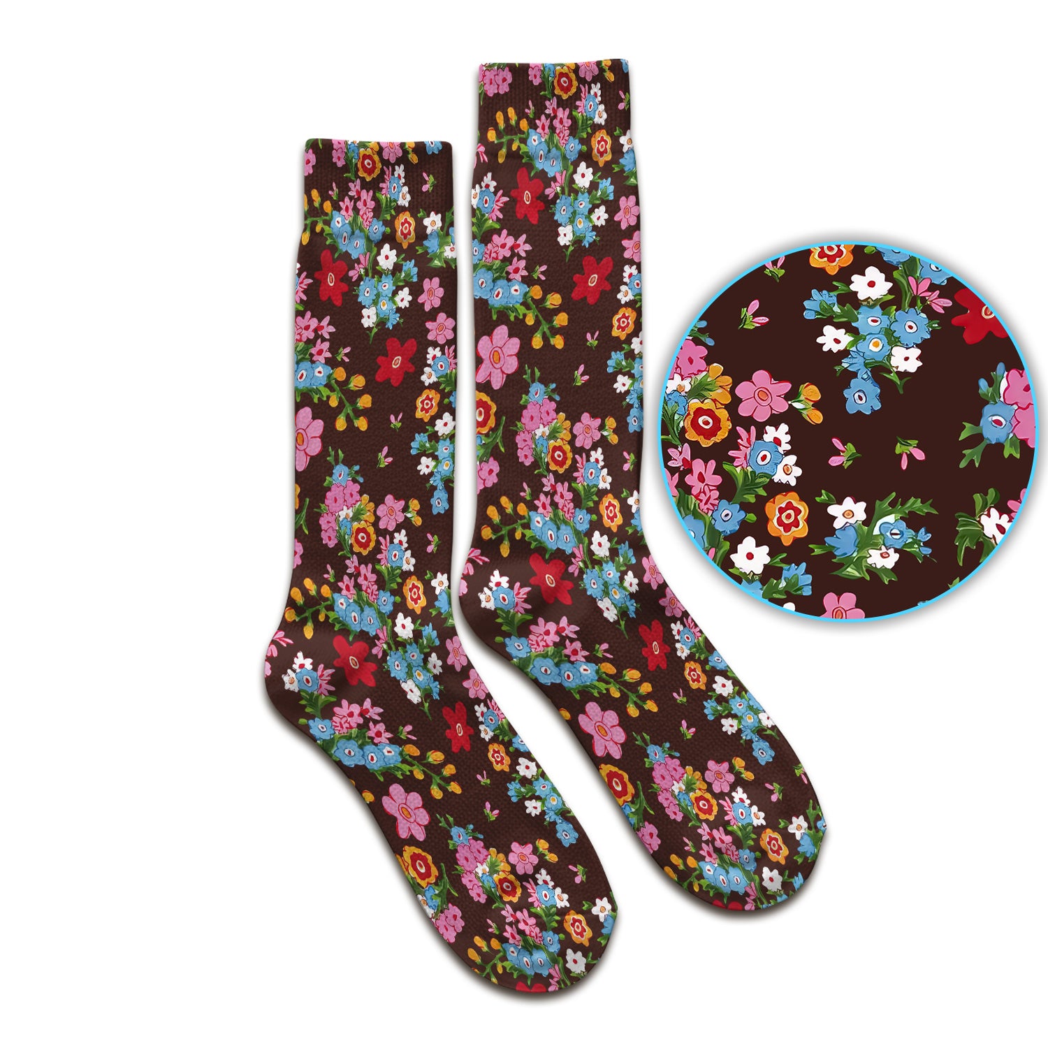 Charming Vintage Floral Bouquet Pattern Socks, Adult Socks for Men and Women