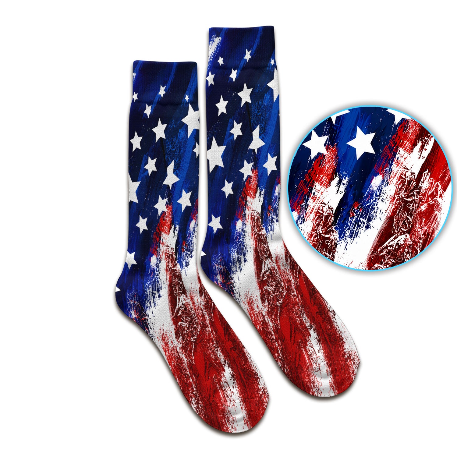 Patriotic American Flag Nurse Scrub Top for RN, CNA, Healthcare Workers, USA Medical Uniform Socks, Adult Socks for Men and Women