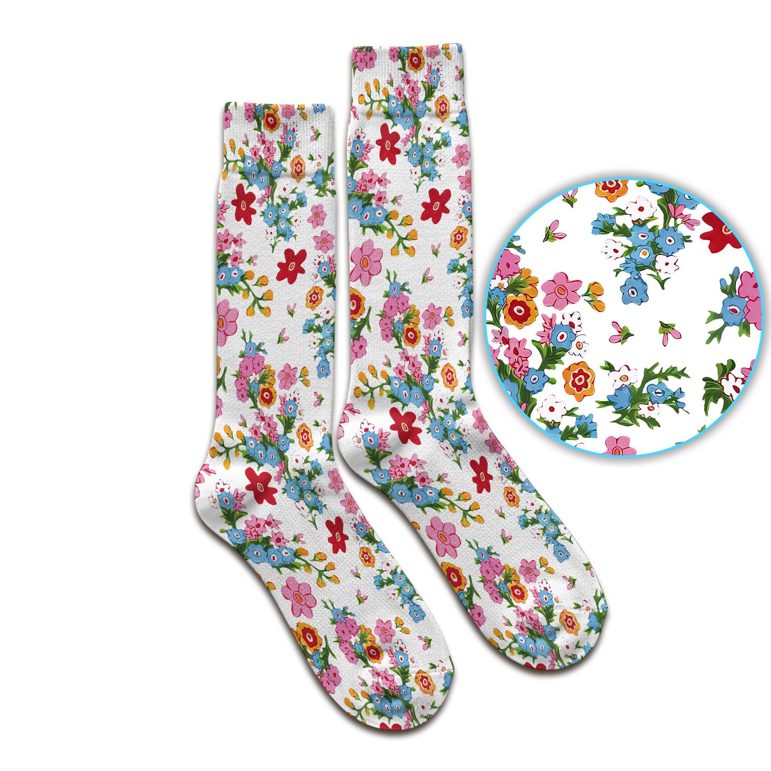 Charming Vintage Floral Bouquet Pattern Socks, Adult Socks for Men and Women
