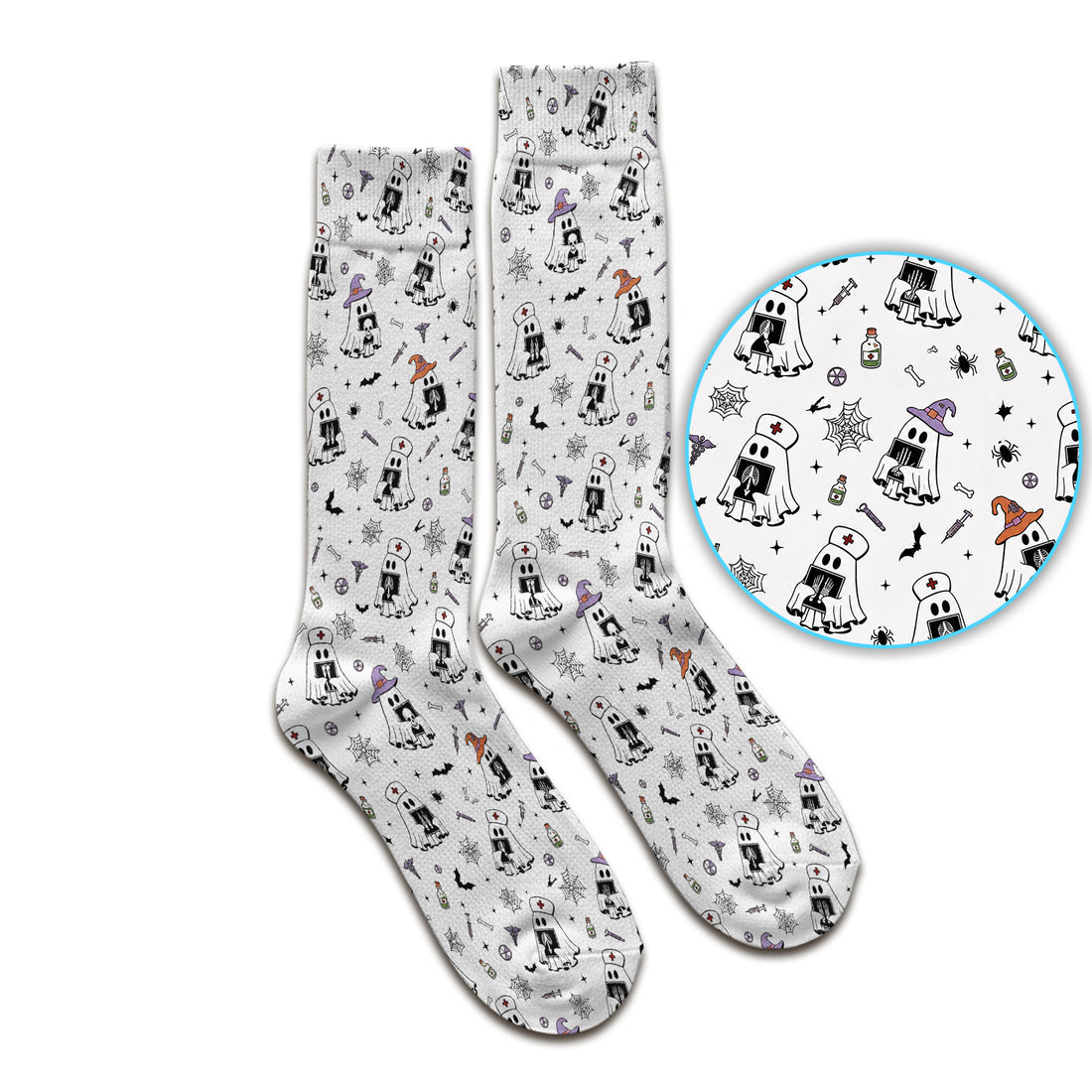 Halloween Ghost Nurses With X-Rays Socks, Adult Socks for Men and Women