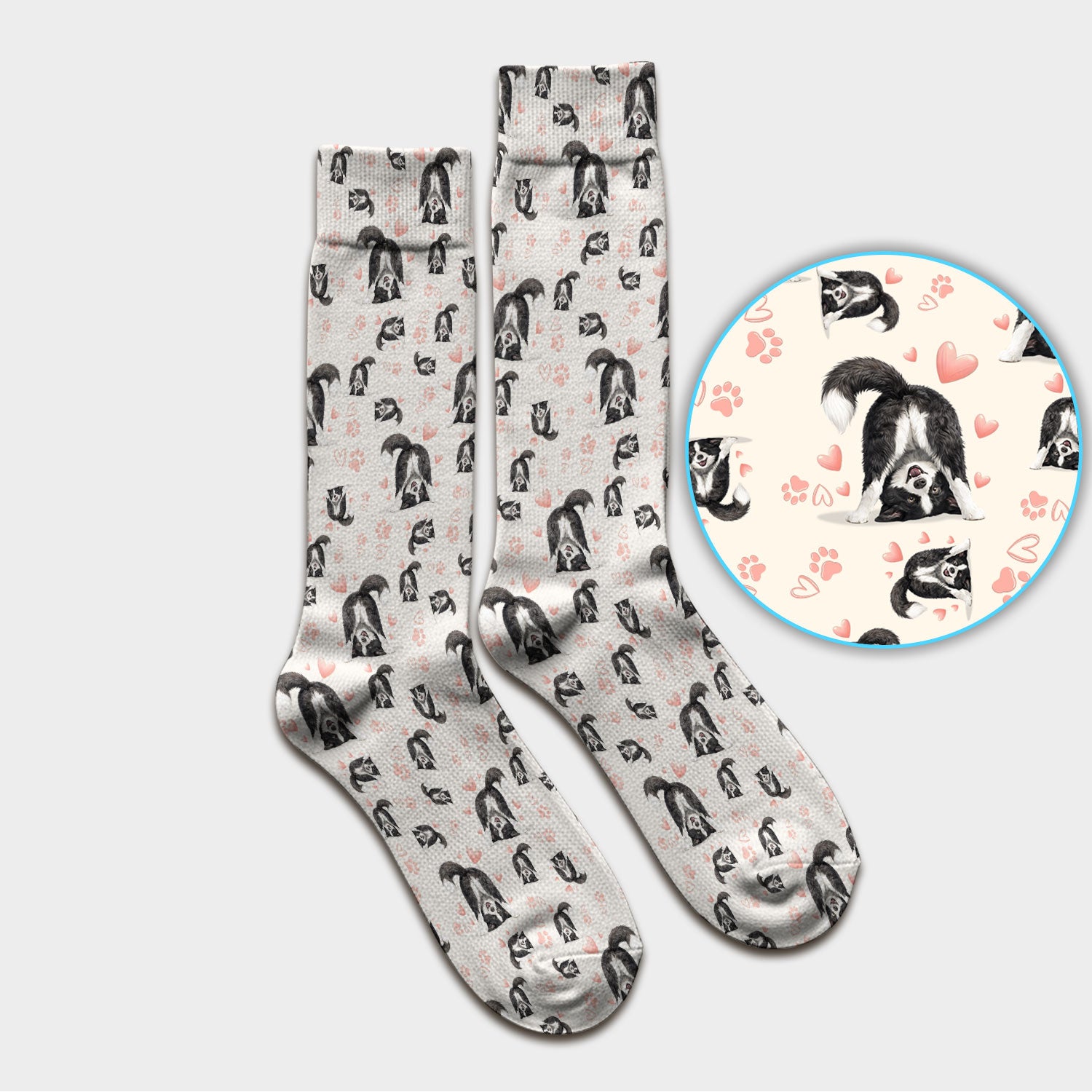Cute Puppy Heart Medical Pattern Socks, Adult Socks for Men and Women