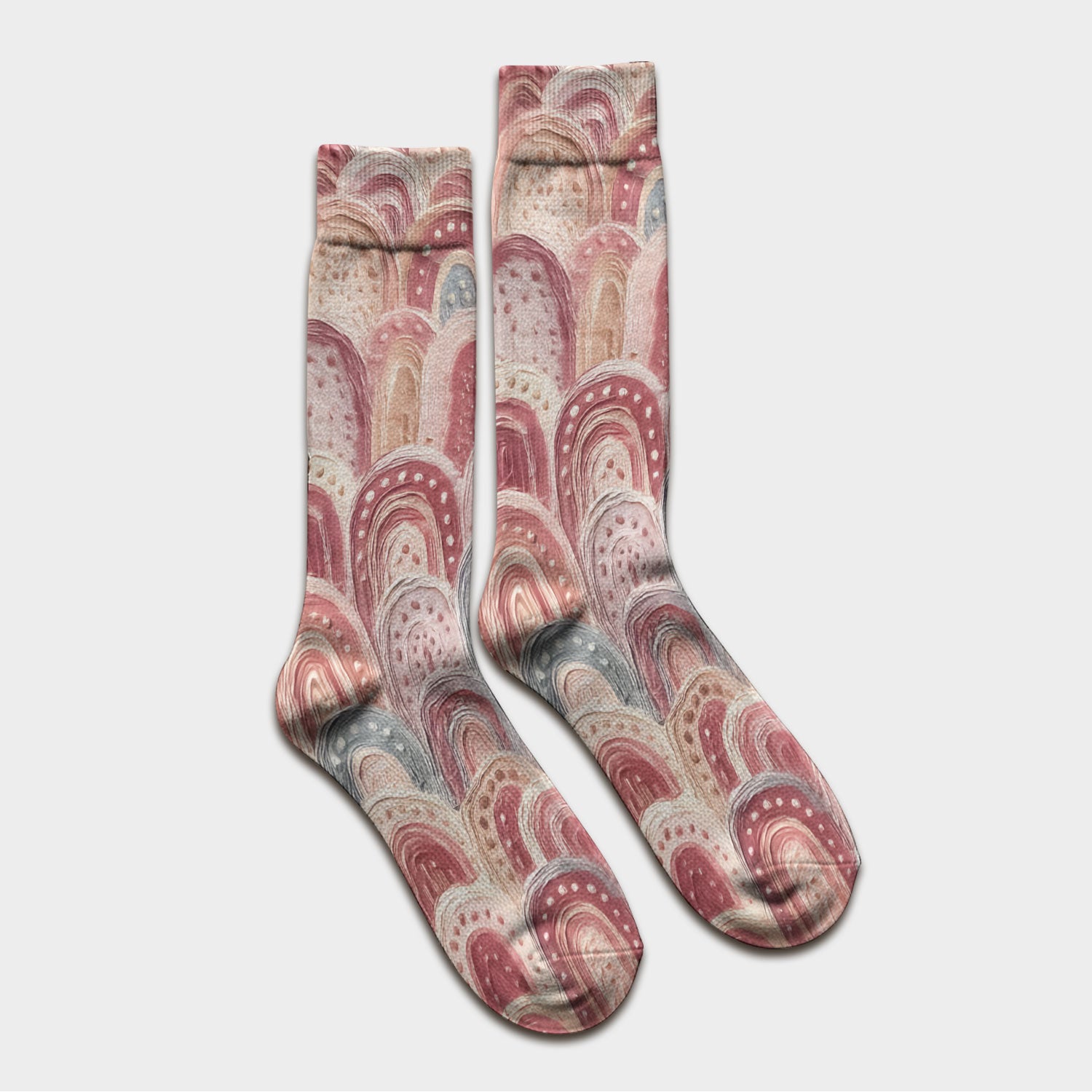 Aboriginal Dot Painting Scrub Socks, Tracks And Dreamtime Journey Lines Medical Pattern Sock, Breathable Fabrics Nursing Uniform