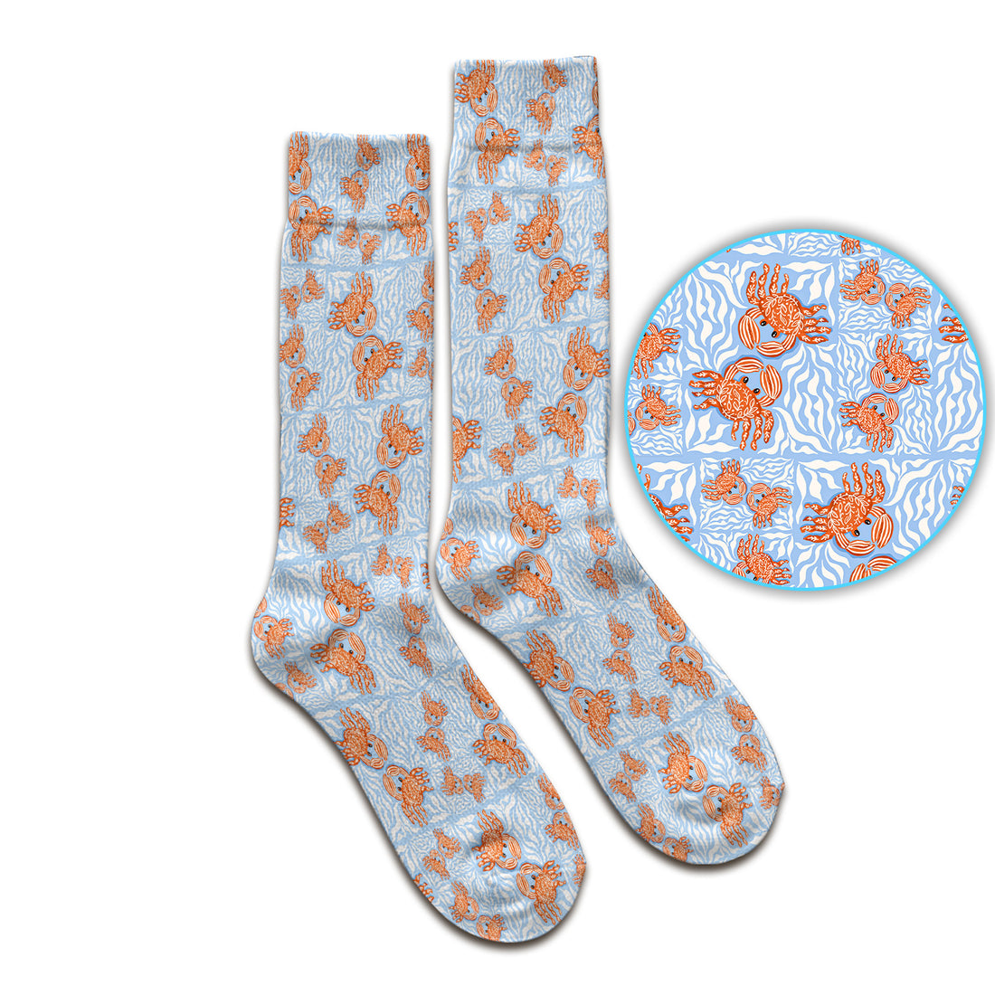 Cute Coastal Crab Print Socks, Socks for Nurse Doctor