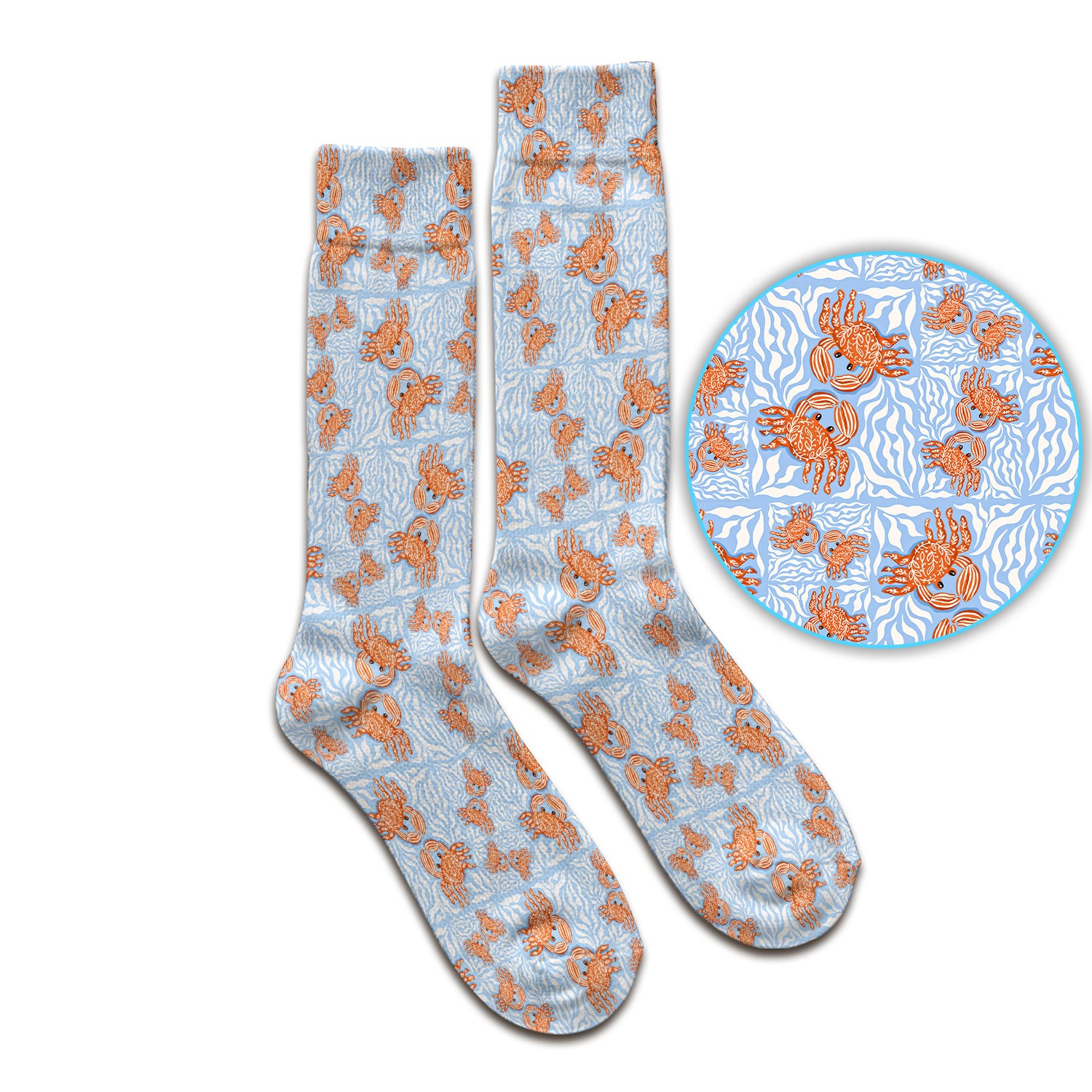 Cute Coastal Crab Print Socks, Socks for Nurse Doctor