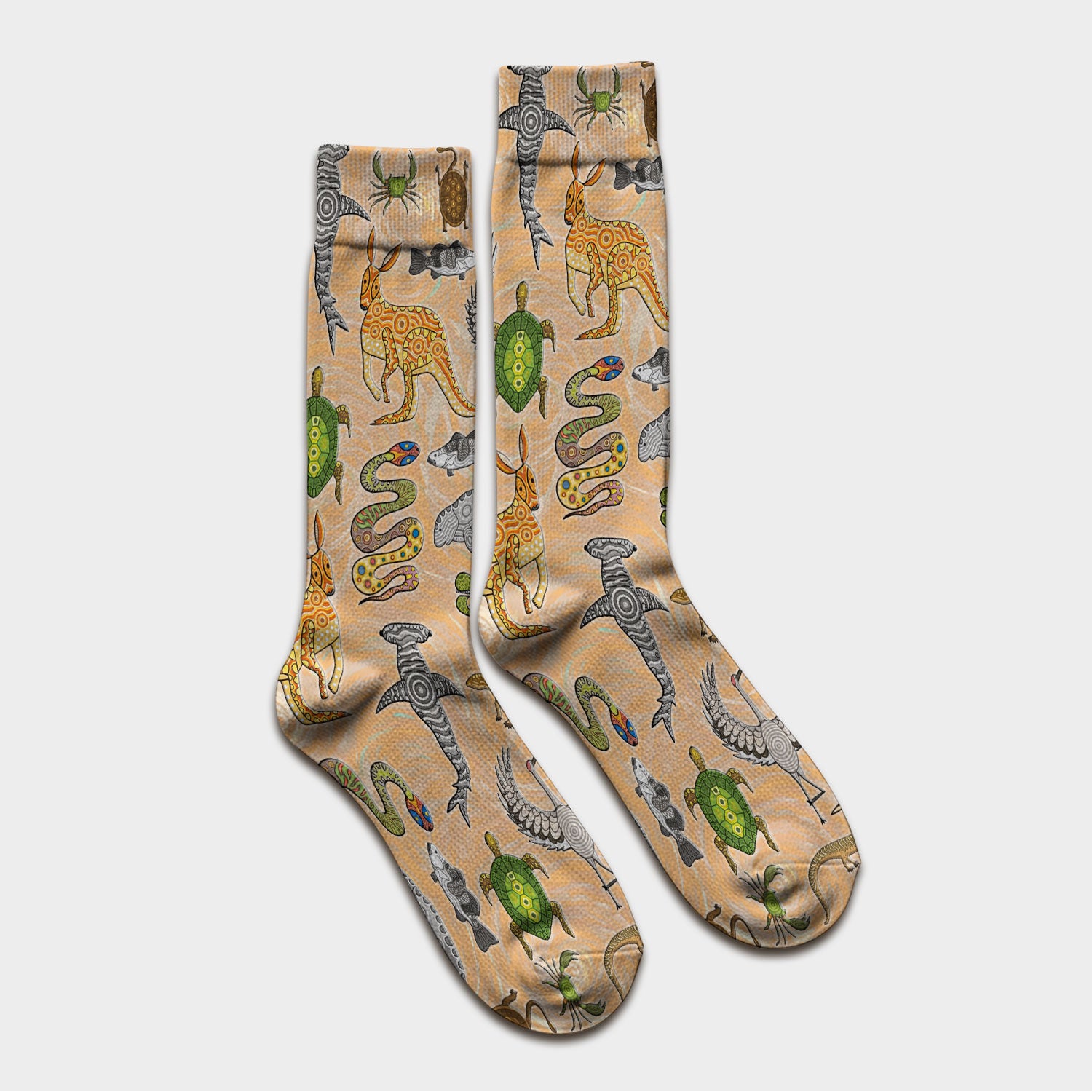 Crocodile Turtle Snake Animal Pattern Medical Socks, Nurse Doctor Uniform