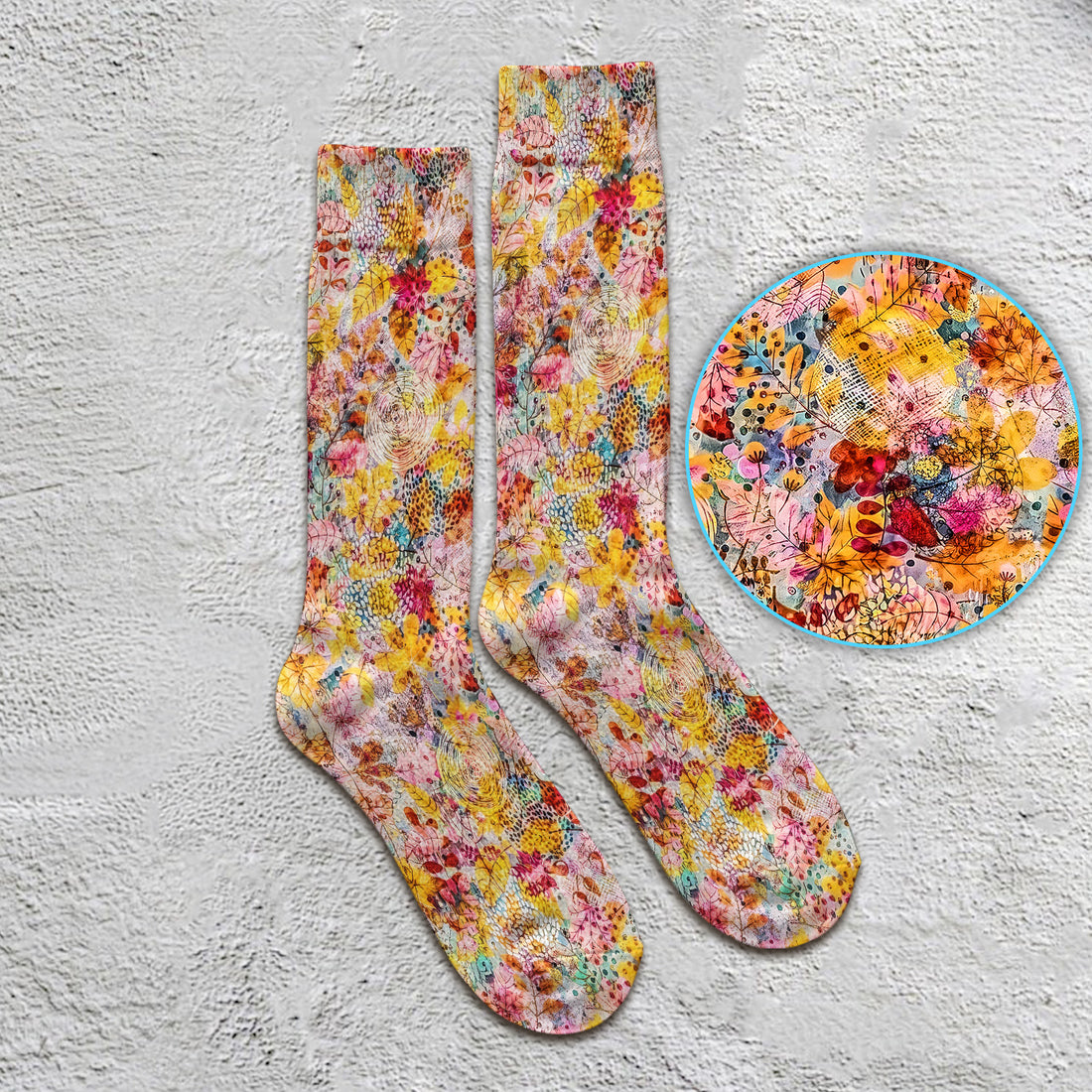 Autumn Floral Leaves Pattern Socks, Socks for Nurse Doctor