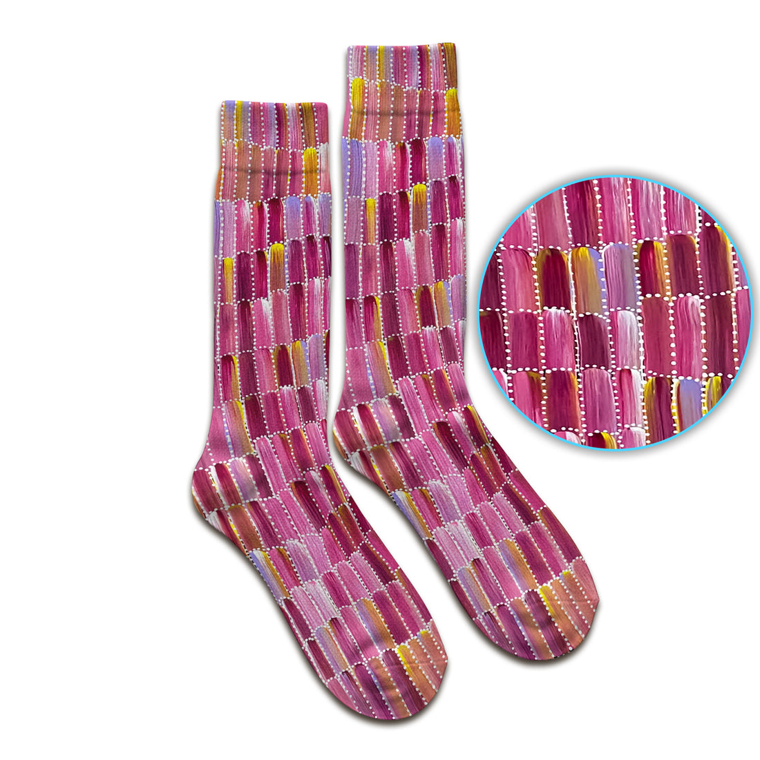 Colorful Abstract Brushstroke Dotted Pattern Socks, Adult Socks for Men and Women