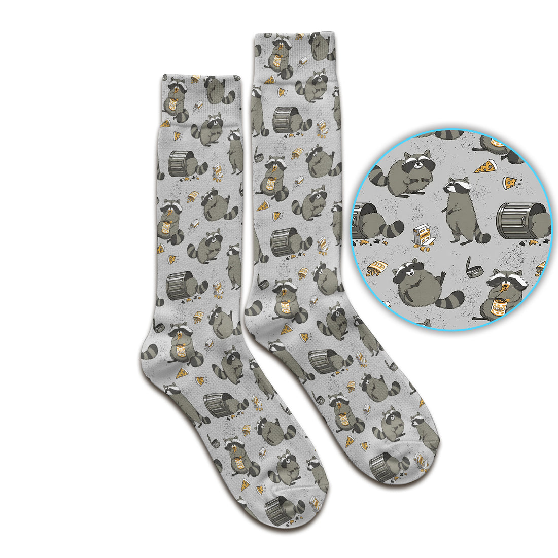 Raccoon Snack And Trash Can Pattern Socks, Breathable Fabrics Medical Uniform