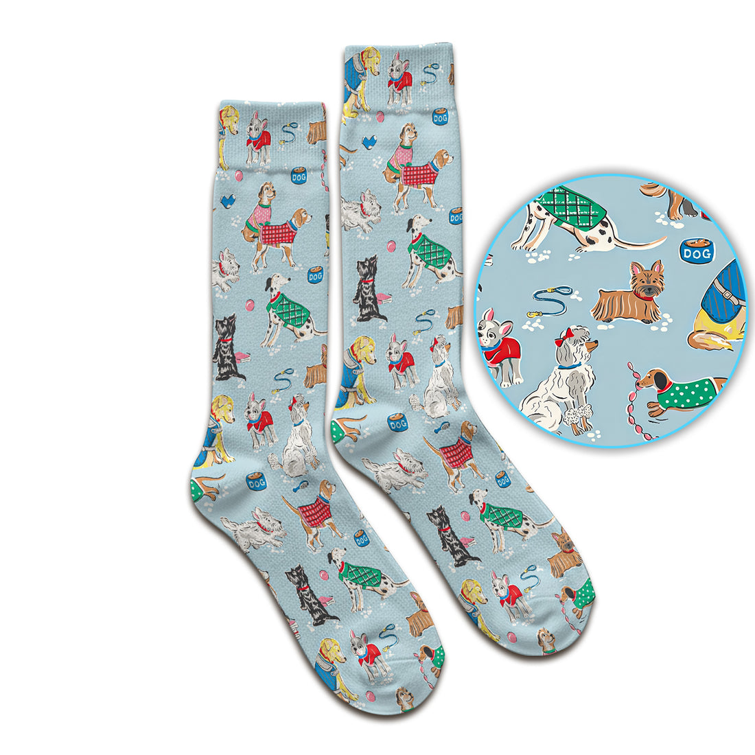 Cute Dog Wearing Sweater Playing Ball Pattern Nurse Socks, Socks for Nurse Doctor