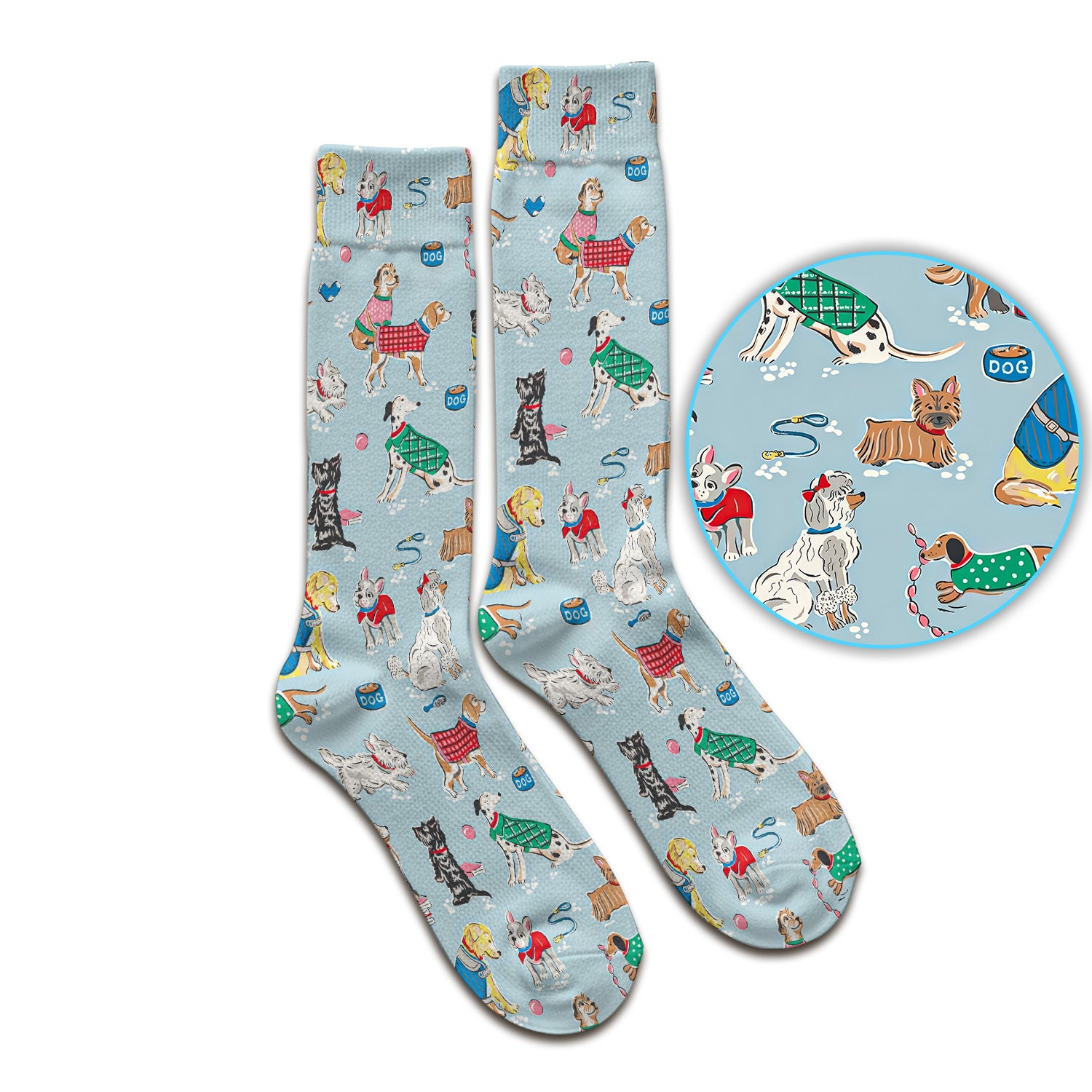 Cute Dog Wearing Sweater Playing Ball Pattern Nurse Socks, Socks for Nurse Doctor