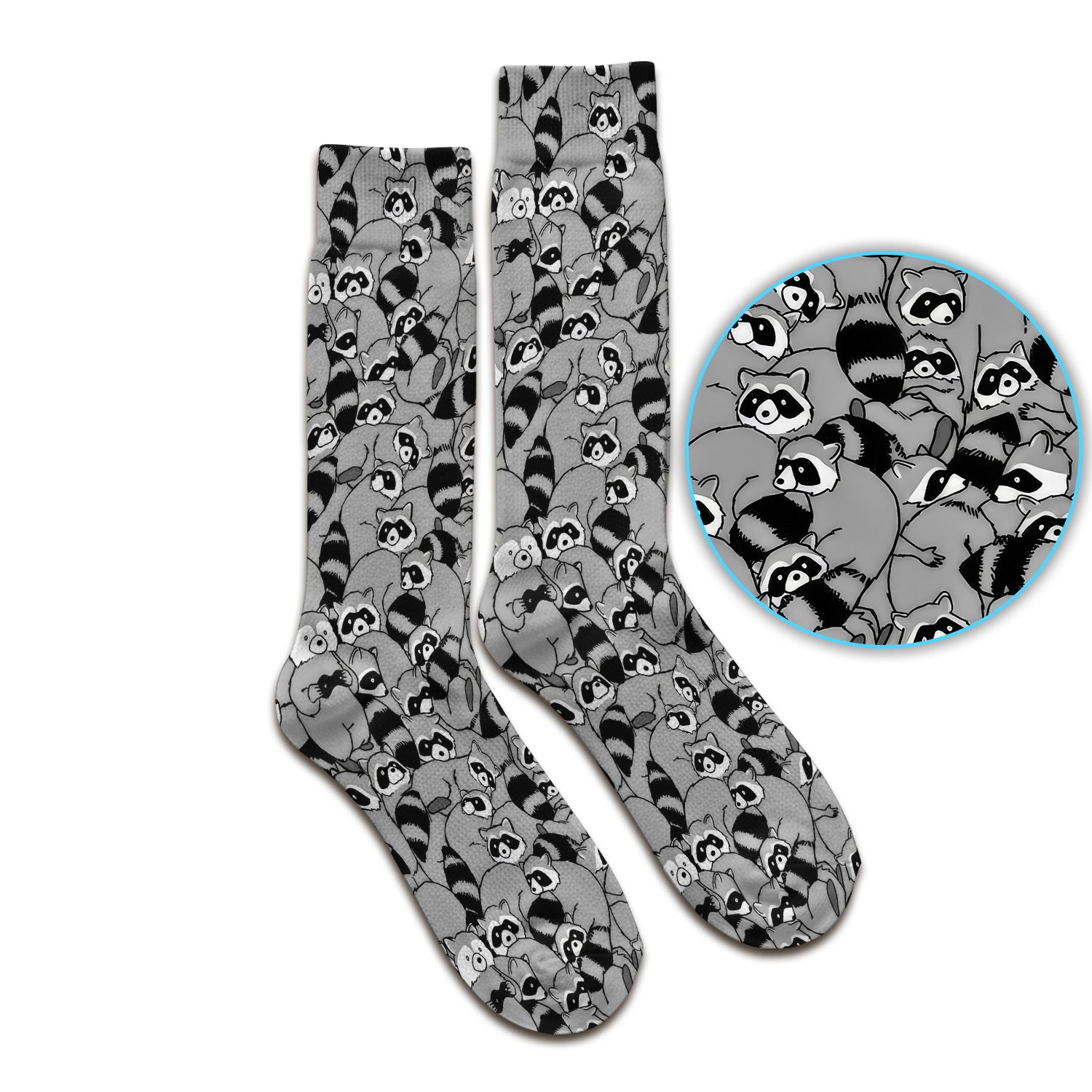Cute Nurse Raccoon Crowd Pattern Socks, Adult Socks for Men and Women