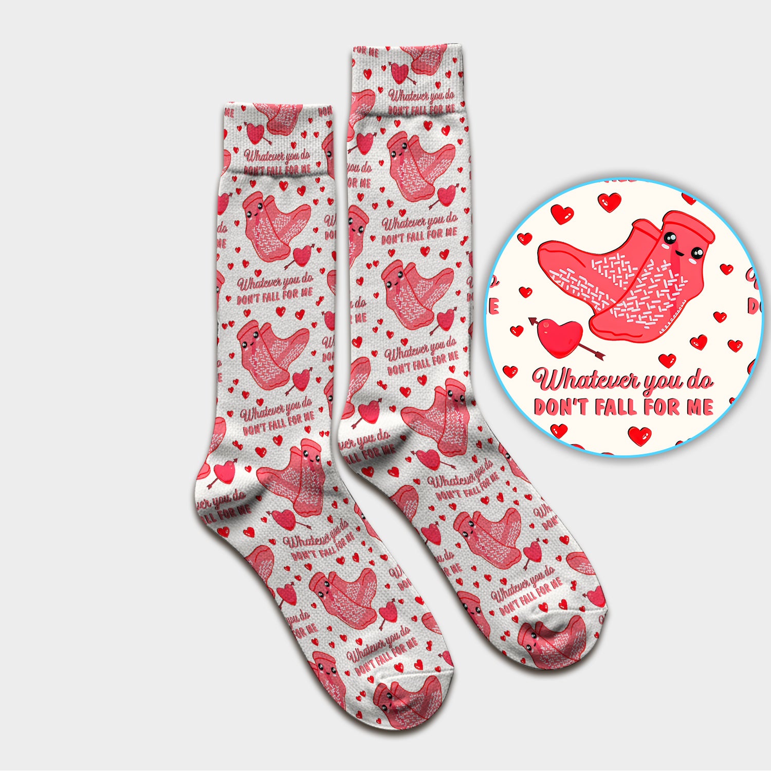 Valentine Funny Love Quote Sock, Breathable Fabrics Medical Uniform
