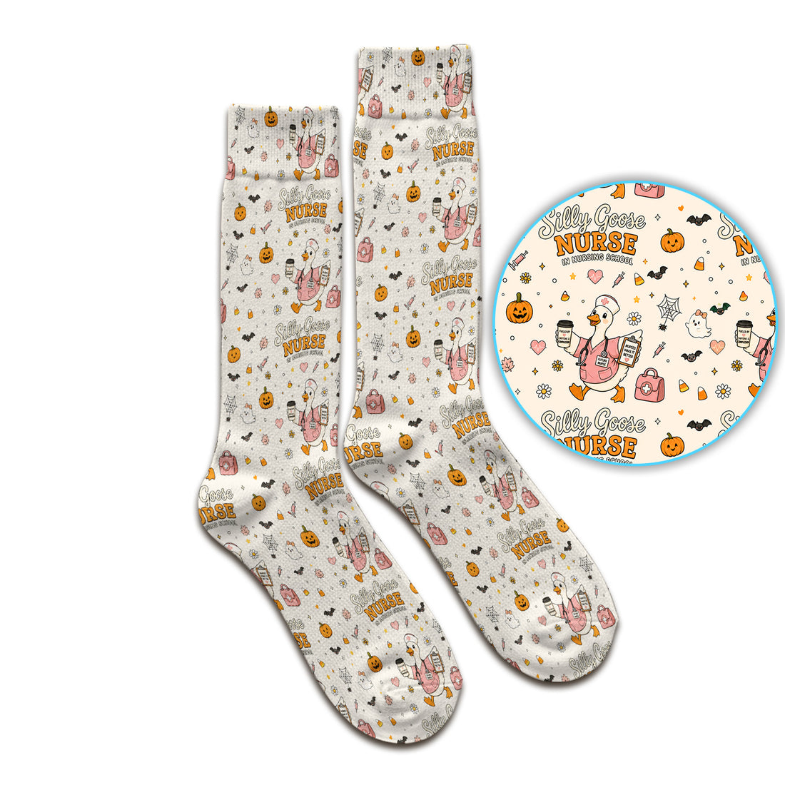 Funny Halloween Silly Goose Pattern Socks, Adult Socks for Men and Women