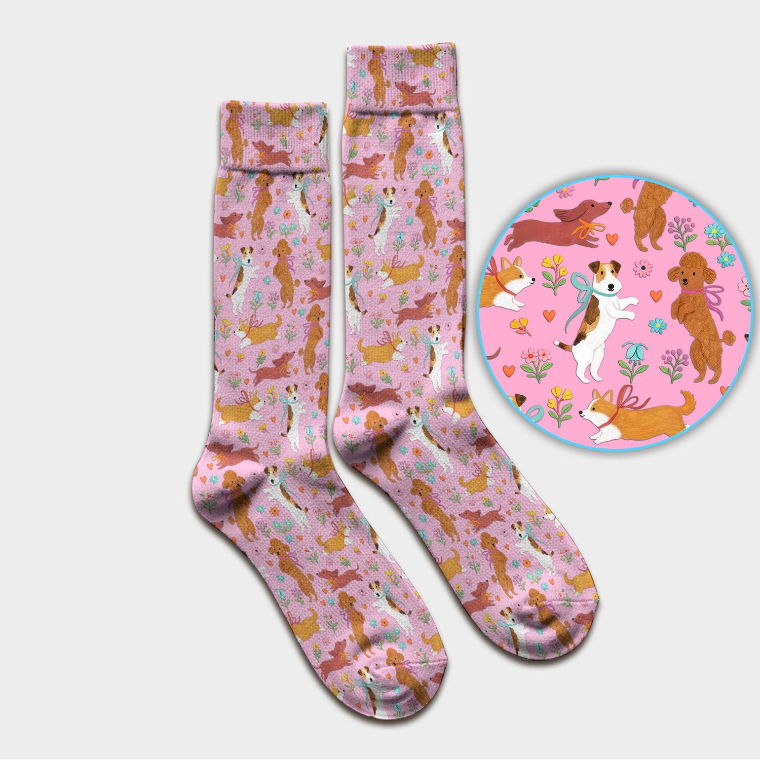 Cute Cartoon Dog Print Medical Socks, Socks for Nurse Doctor