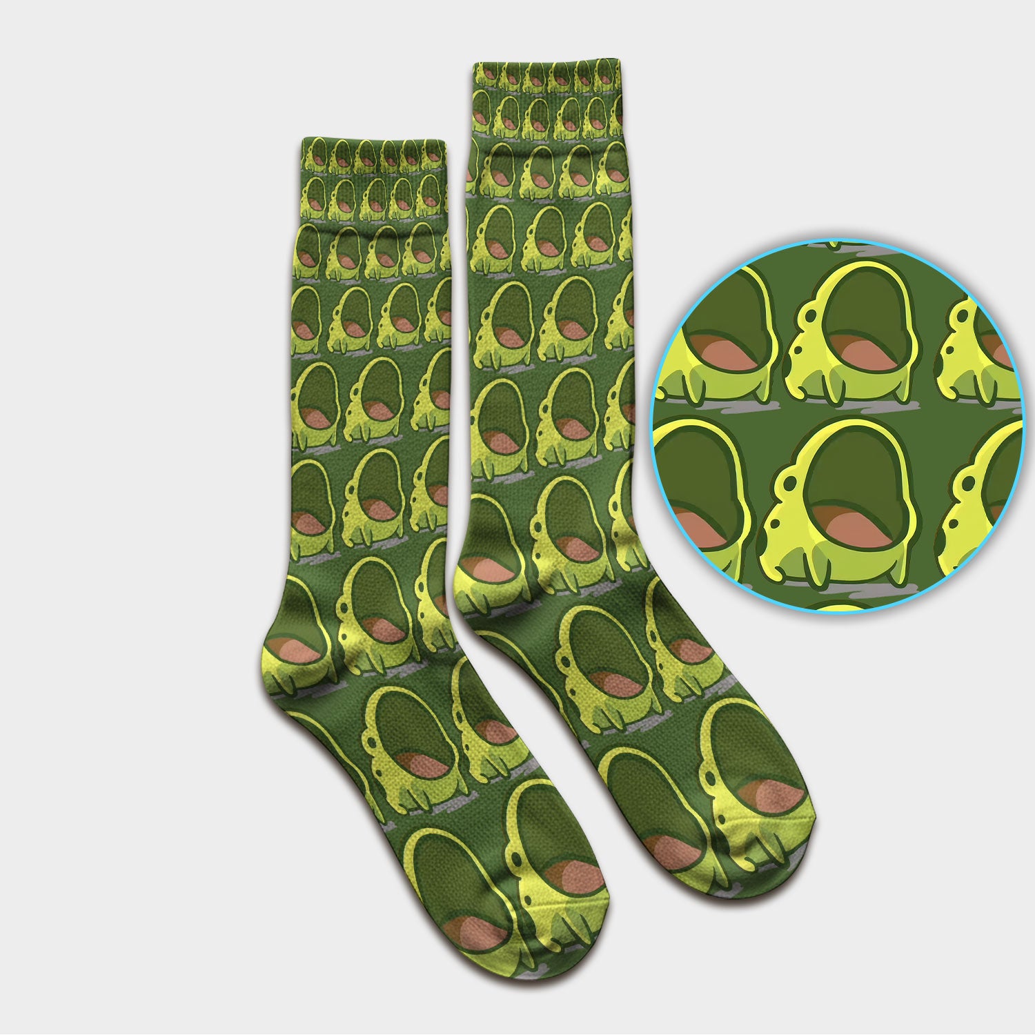 Cute Green Frog Cartoon Pattern Socks, Adult Socks for Men and Women