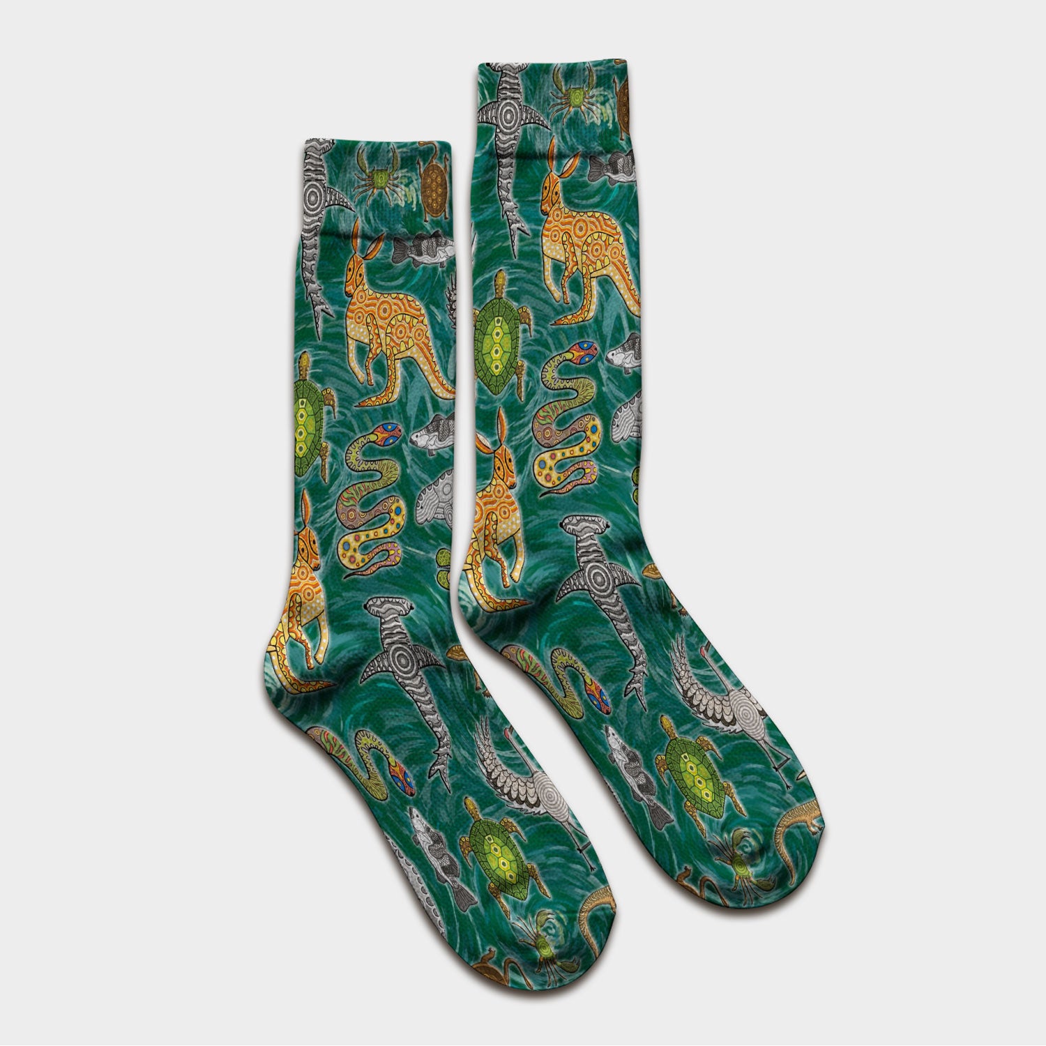 Crocodile Turtle Snake Animal Pattern Medical Socks, Nurse Doctor Uniform
