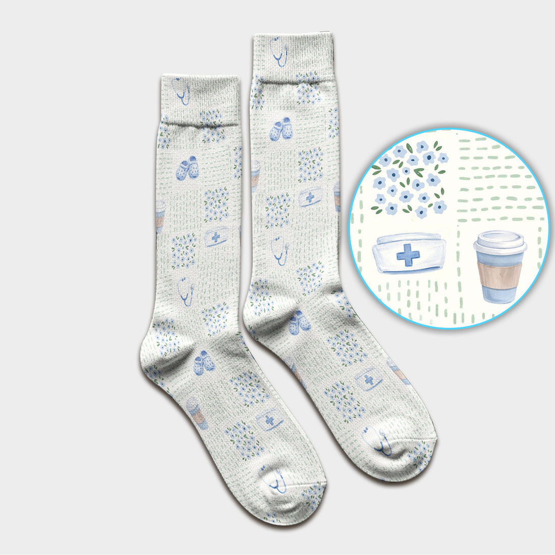 Cute Medical Essentials Pattern Socks, Socks for Nurse Doctor
