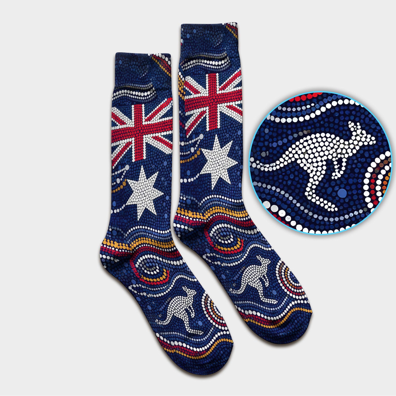 Australian Aboriginal Art Pattern Nurse Scrub Socks, Kangaroo Dot Nurses Sock For Women, Breathable Fabrics Nursing Uniform