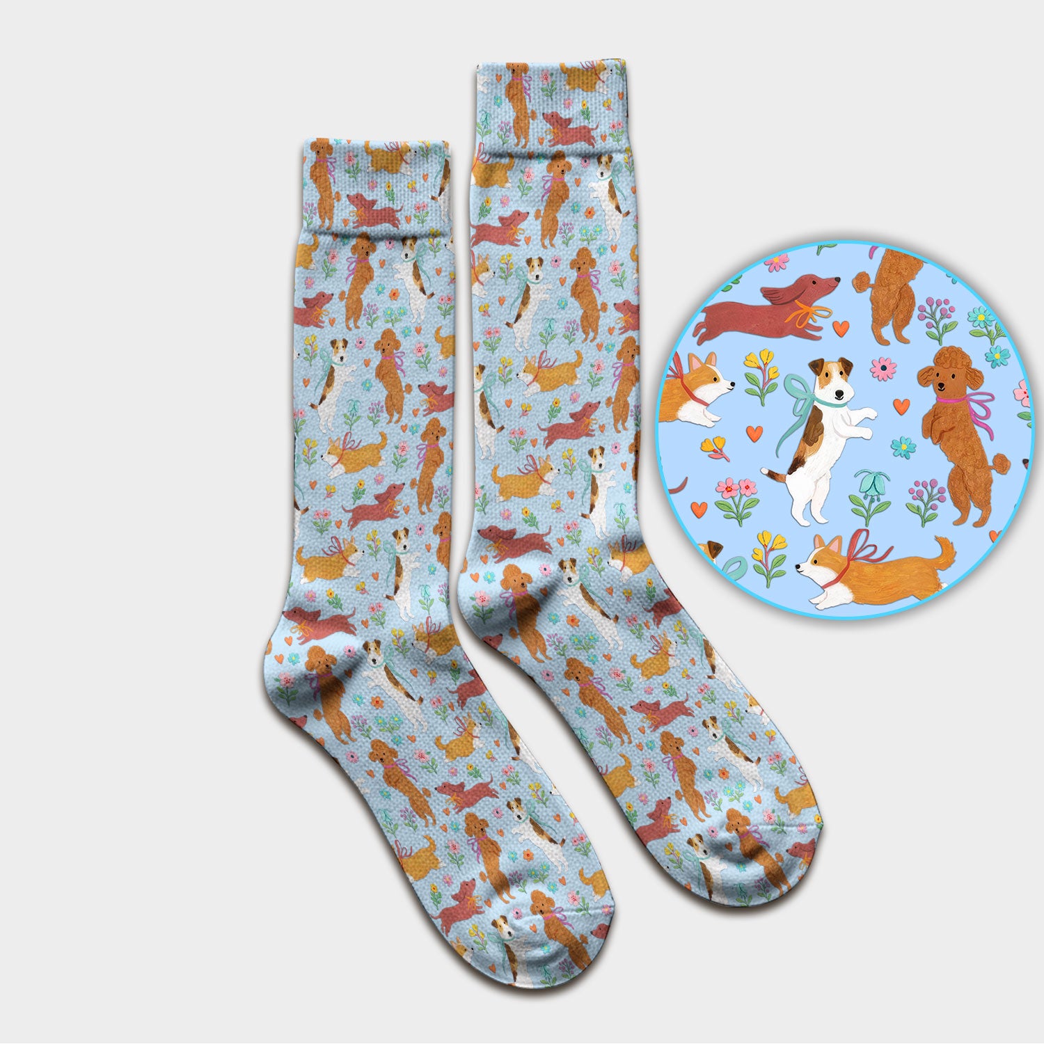 Cute Cartoon Dog Print Medical Socks, Socks for Nurse Doctor
