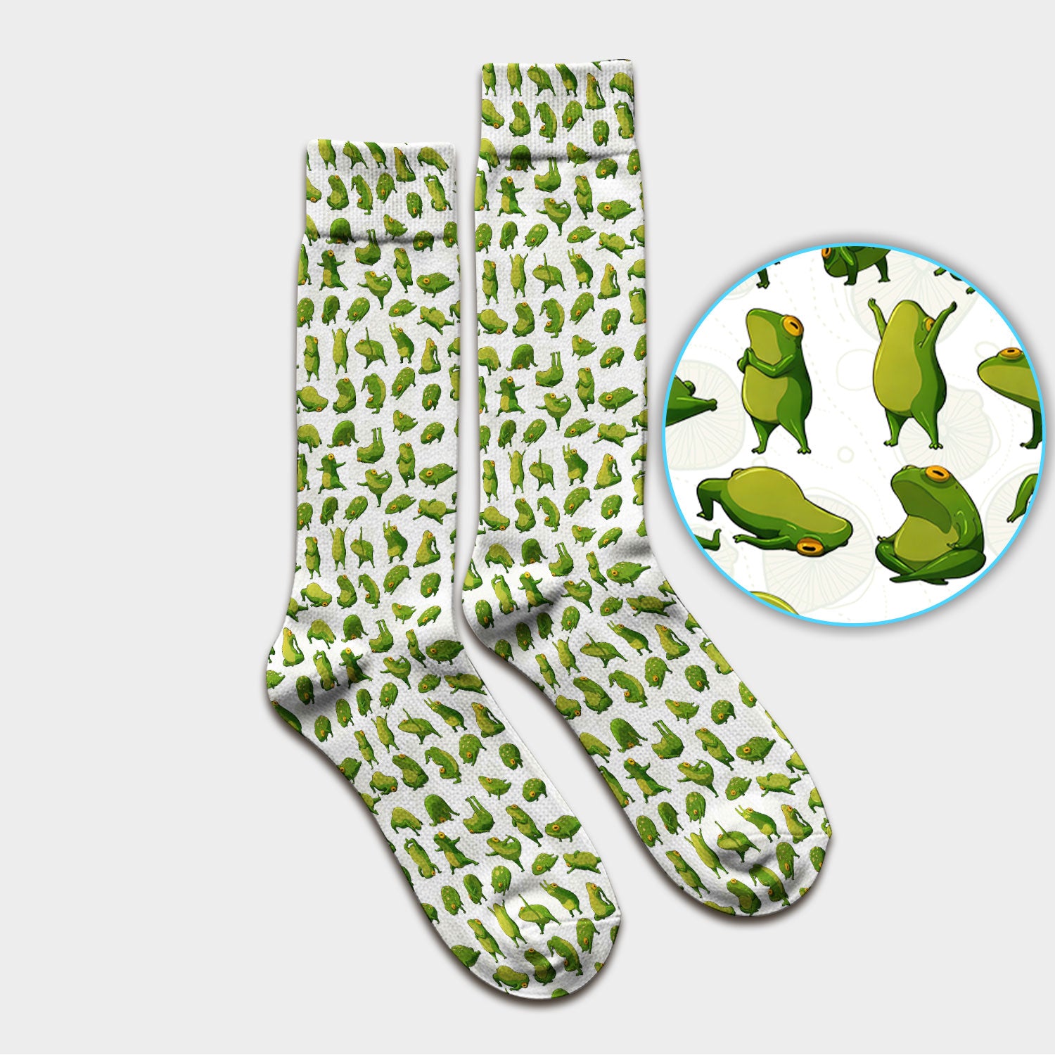 Cute Frog Cartoon Pattern Socks, Breathable Fabrics Medical Uniform