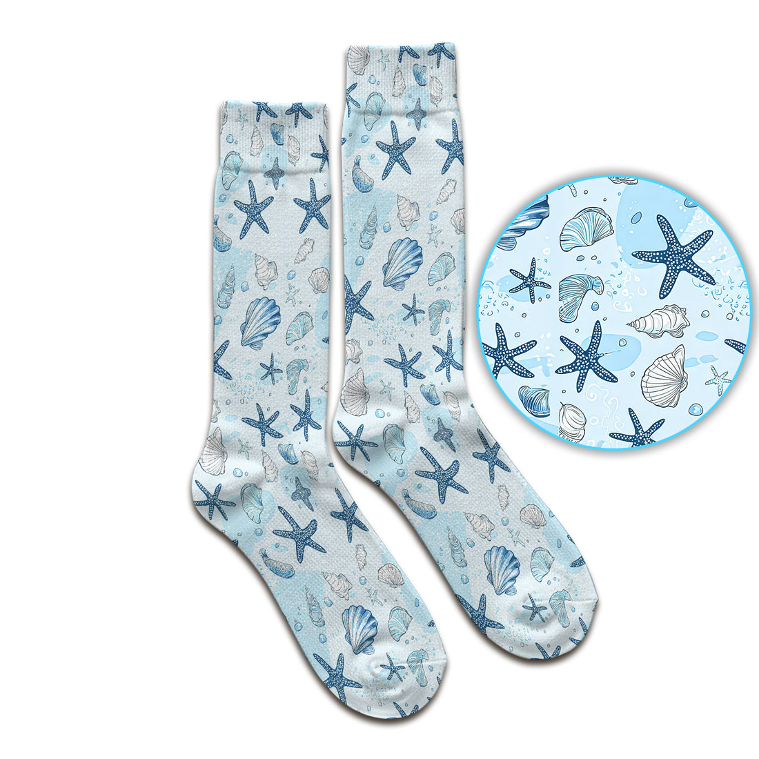 Ocean Shell And Starfish Print Socks, Socks for Nurse Doctor