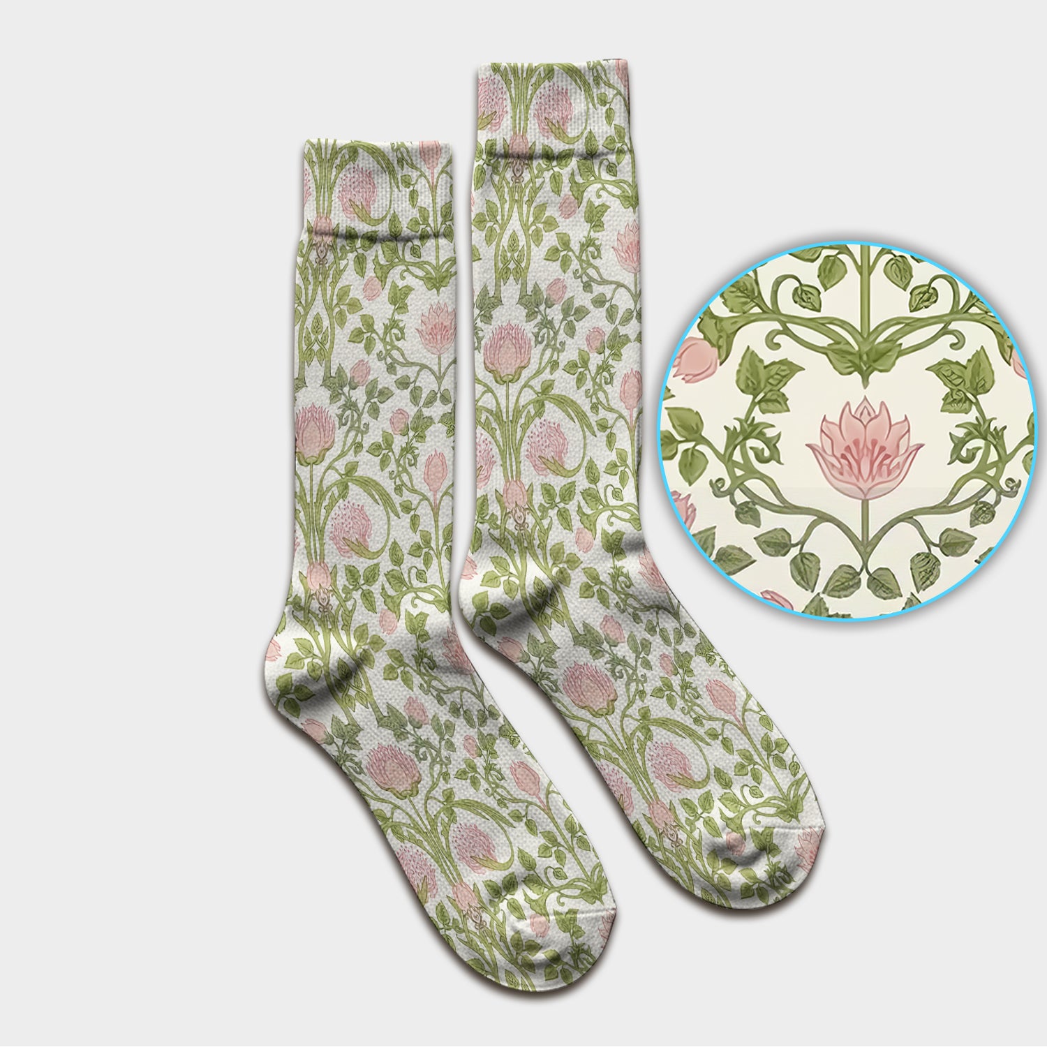 Cat Nurse Scrub Socks, Floral Scrub Sock For Women, Breathable Fabrics Nursing Uniform