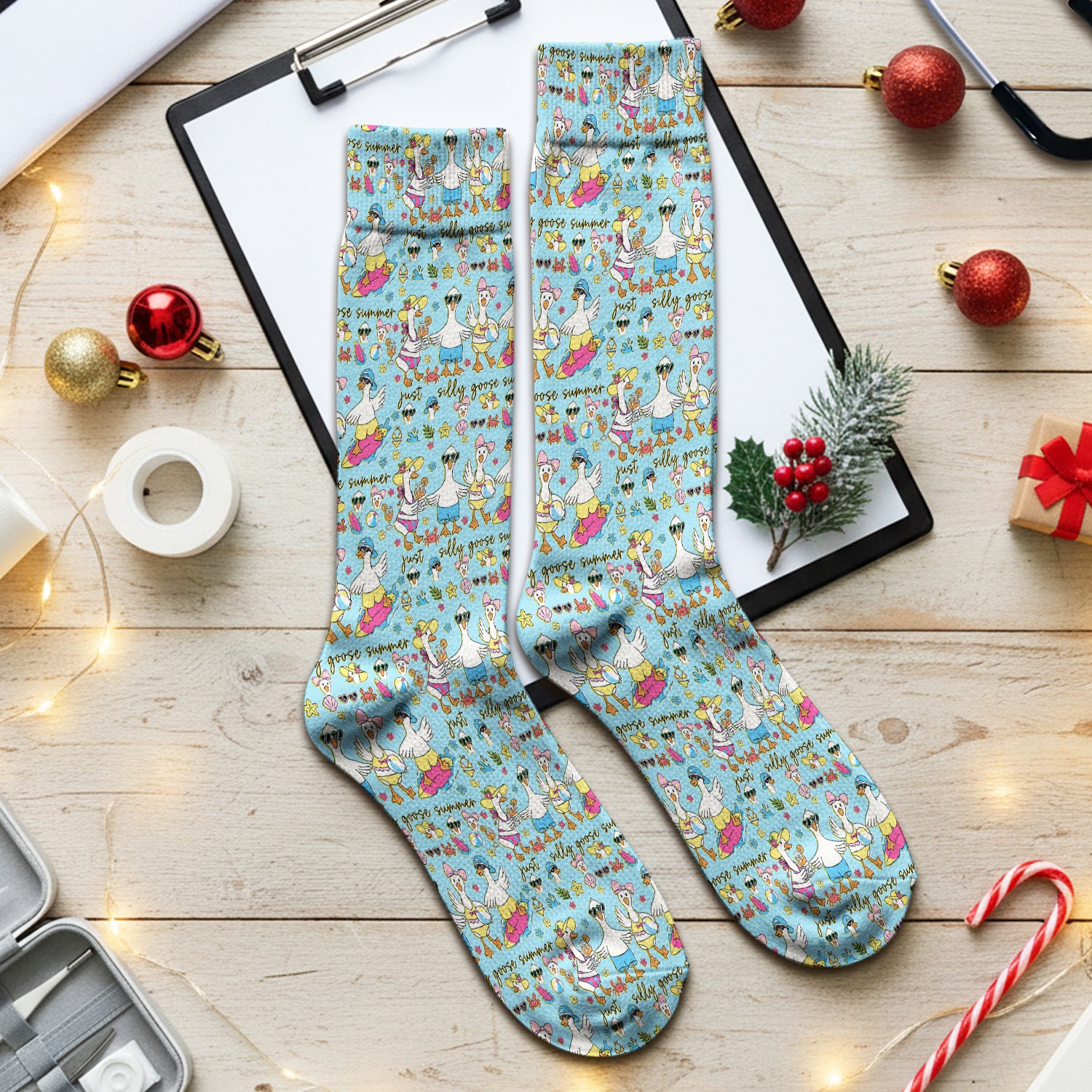 Silly Goose Summer Pattern Socks, Breathable Fabrics Medical Uniform