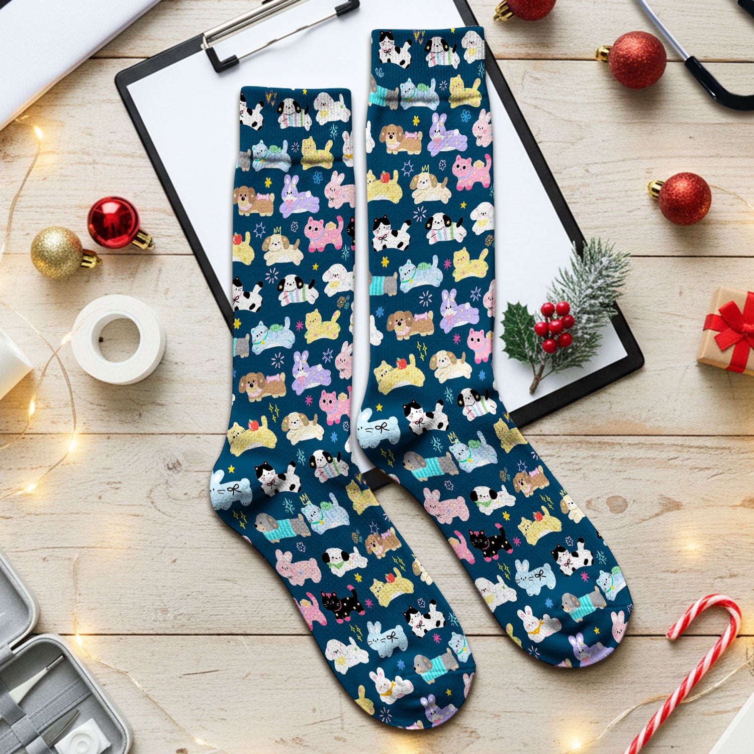 Cute Kawaii Animal Pattern Socks, Socks for Nurse Doctor