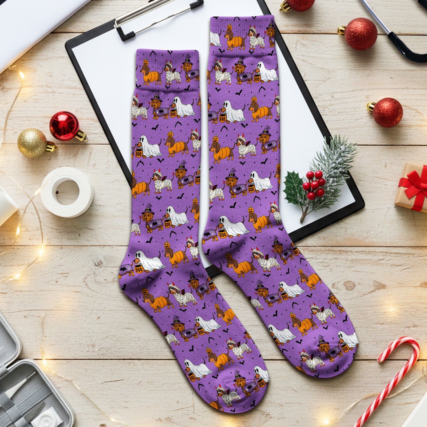 Halloween Dachshund for Veterinary Staff Socks, Adult Socks for Men and Women