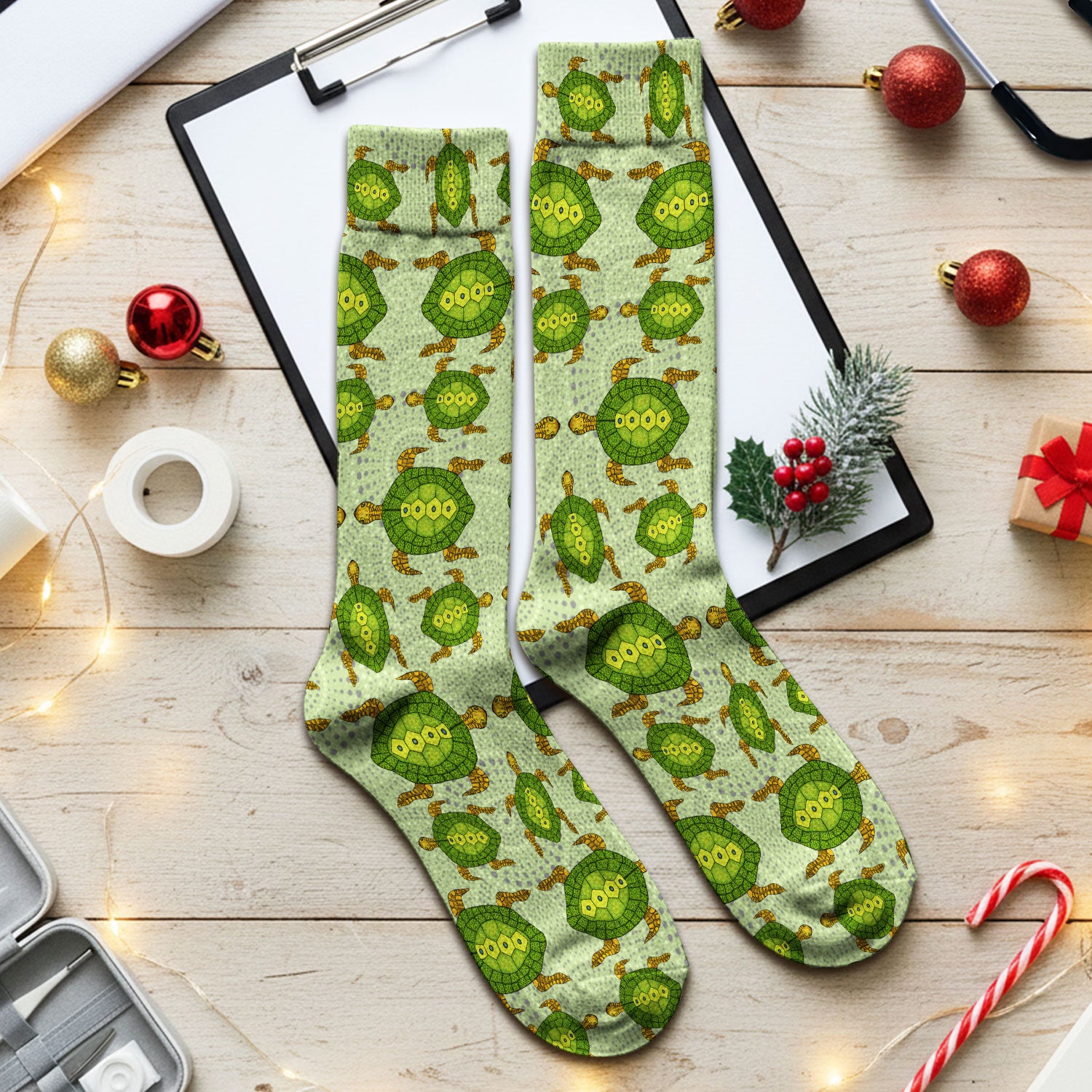 Australian Turtle Dot Art Inspired Nursing Socks - Adult Socks for Men and Women