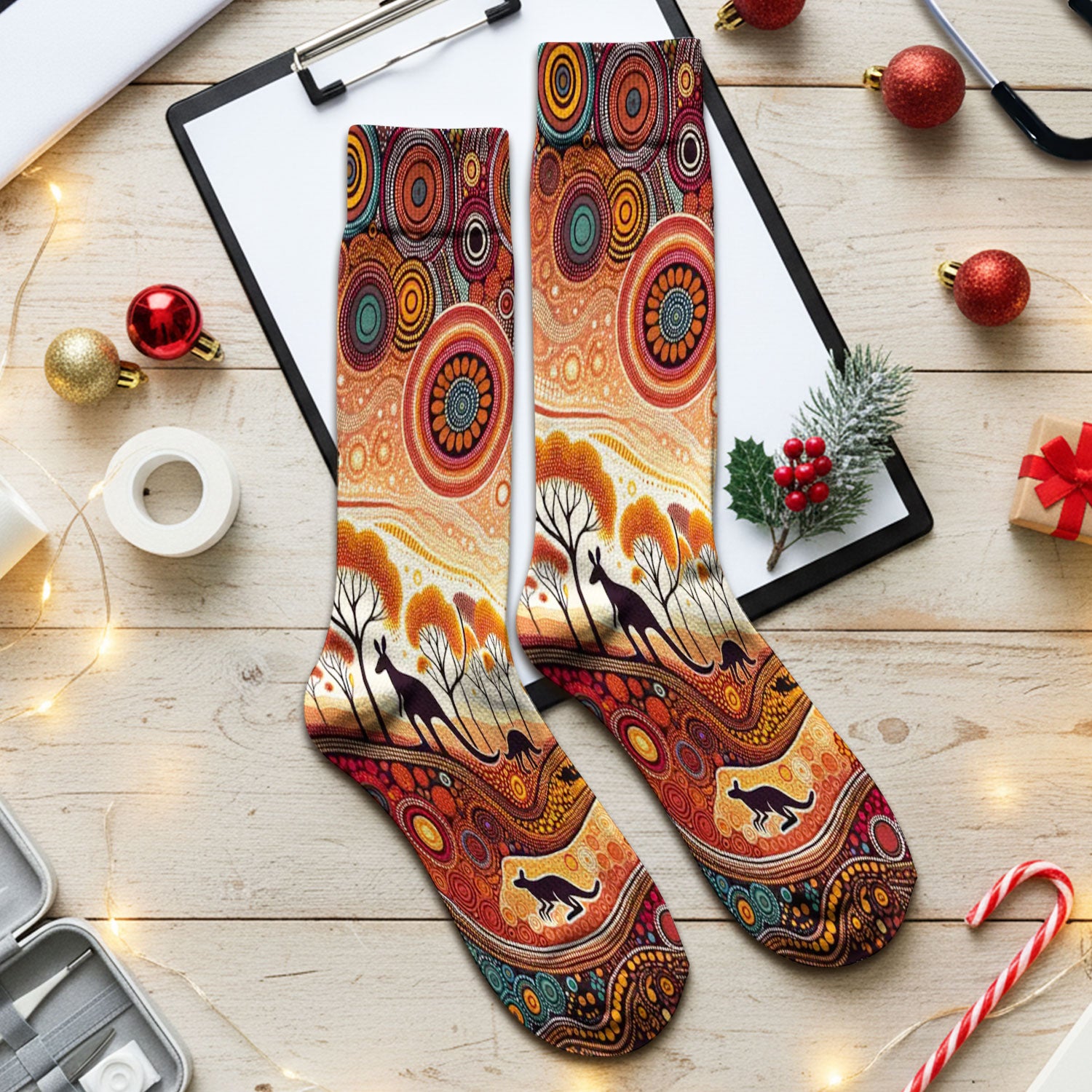 Aboriginal Kangaroo Art Medical Socks, Socks for Nurse Doctor Adult